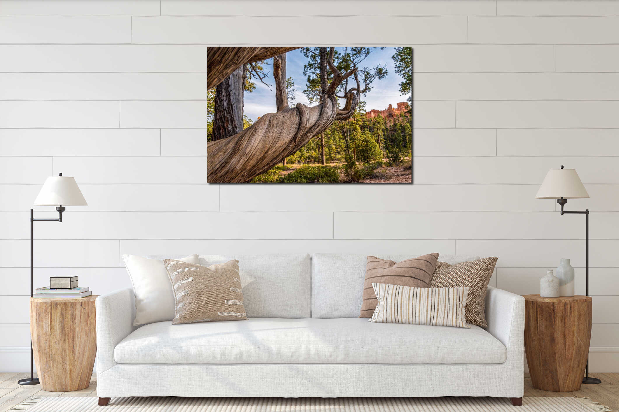 Scenic rocks from the Navajo Loop Trail leading through Bryce Canyon interior mockup