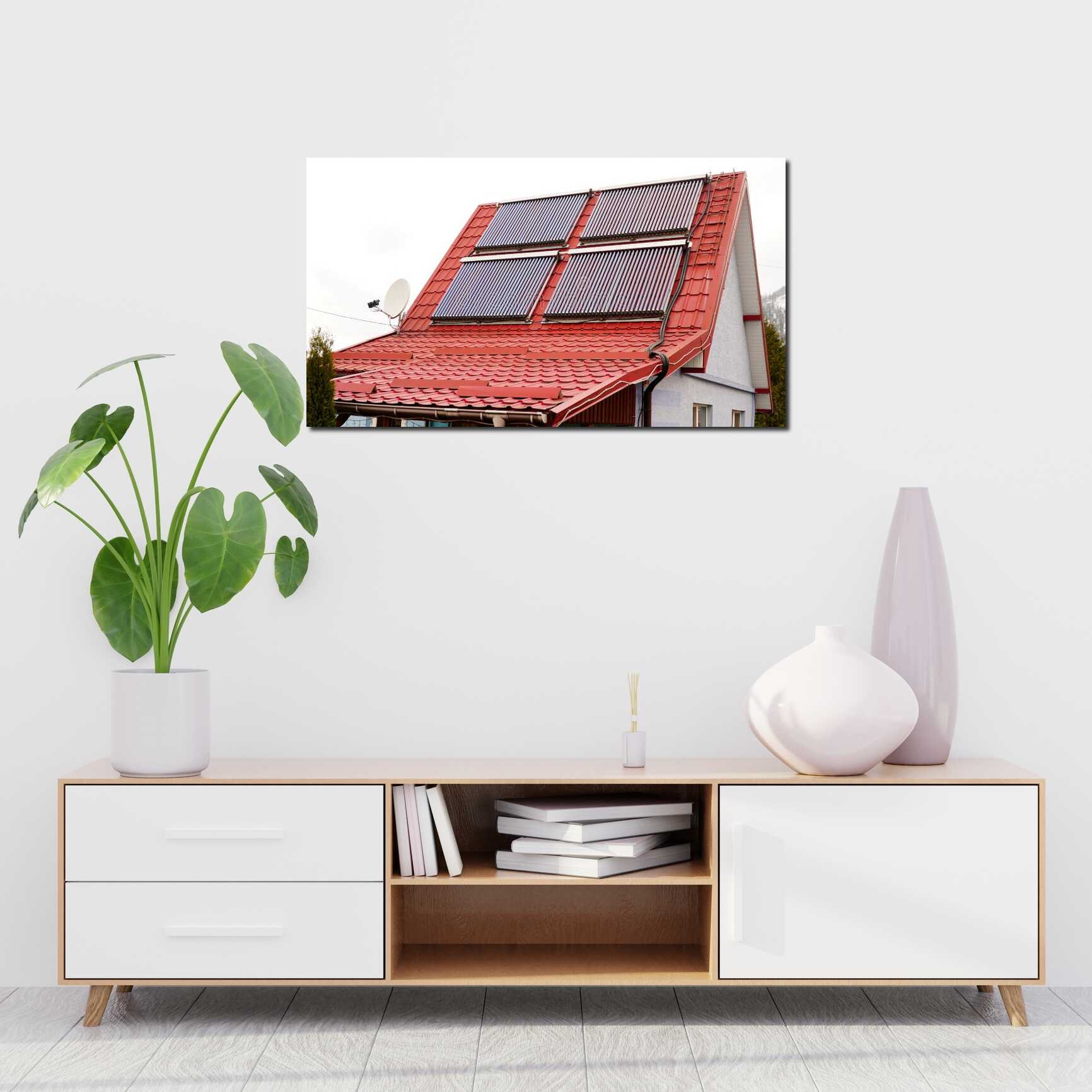 Canvas above sofa for size context