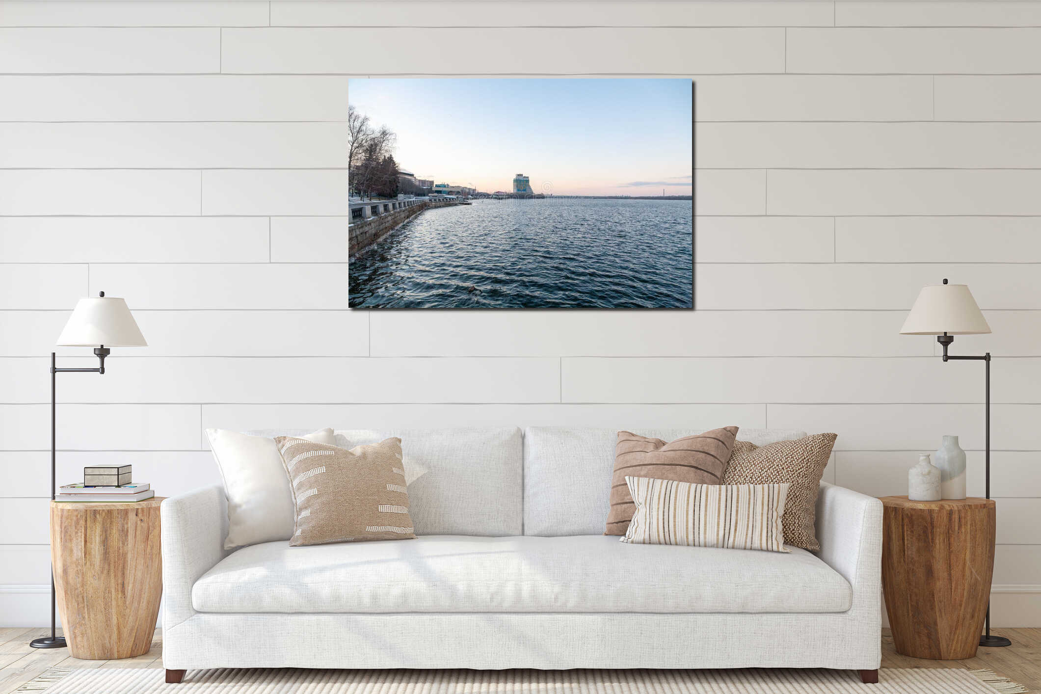 The unfinished Parus hotel on the Dnipro embankment in Ukraine interior mockup