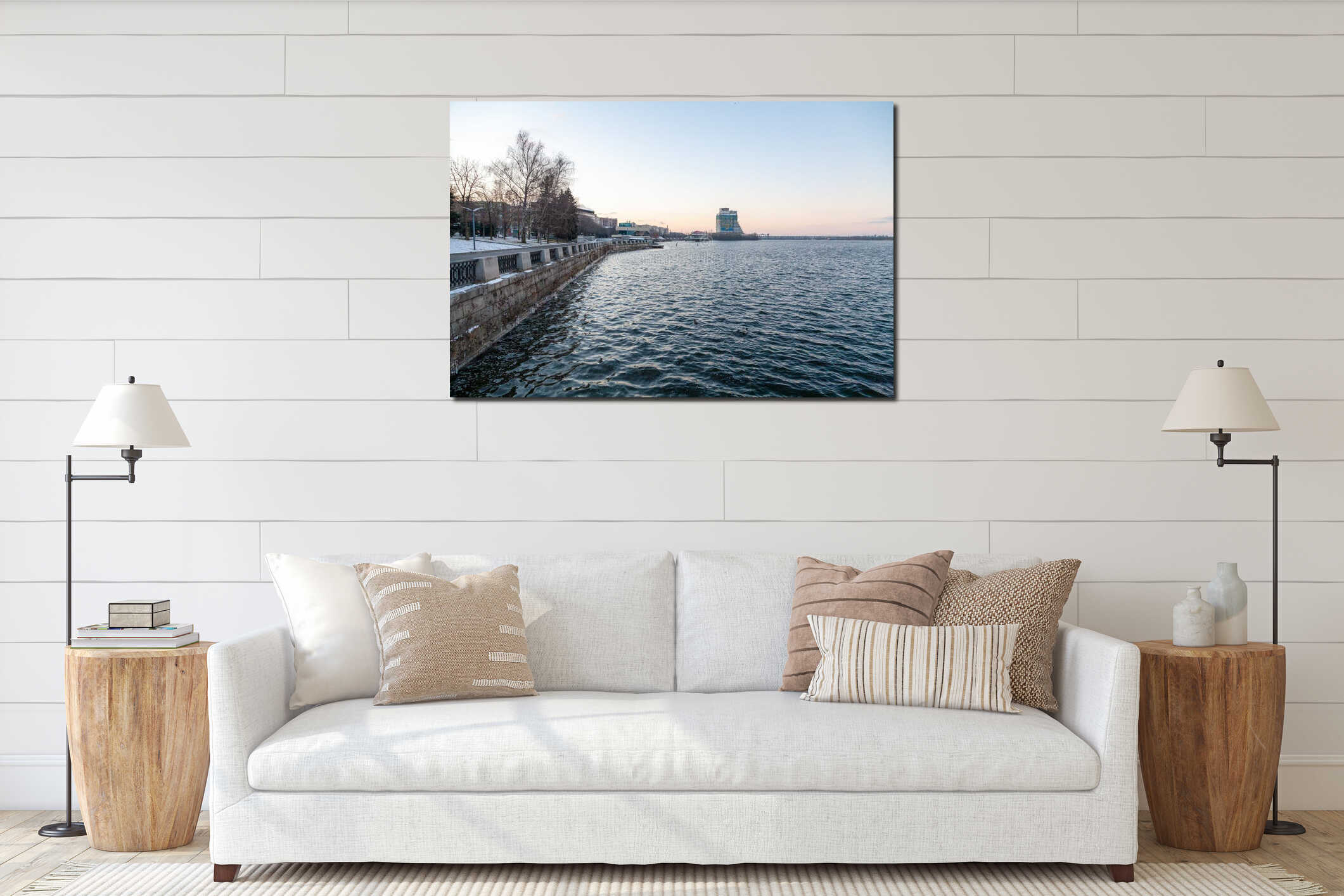 The unfinished Parus hotel on the Dnipro embankment in Ukraine interior mockup