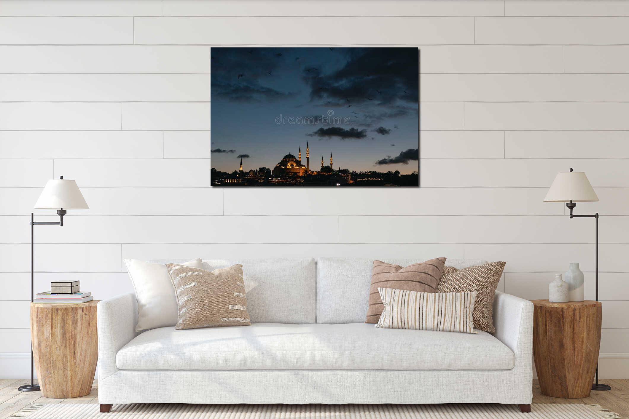 Ramadan in Istanbul background photo. Suleymaniye mosque at sunset. interior mockup