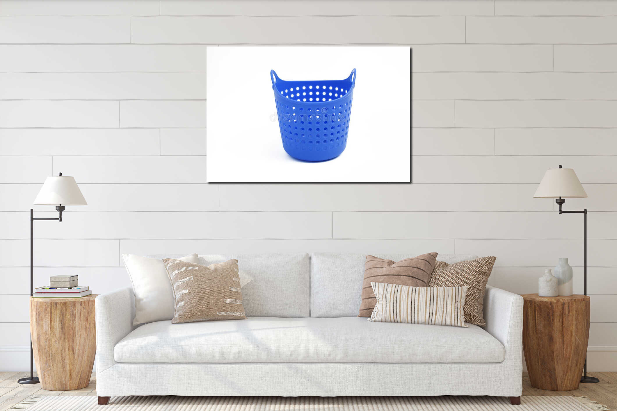 Empty basket for objects, pens, pencils. Purple color. Isolated on white background. interior mockup