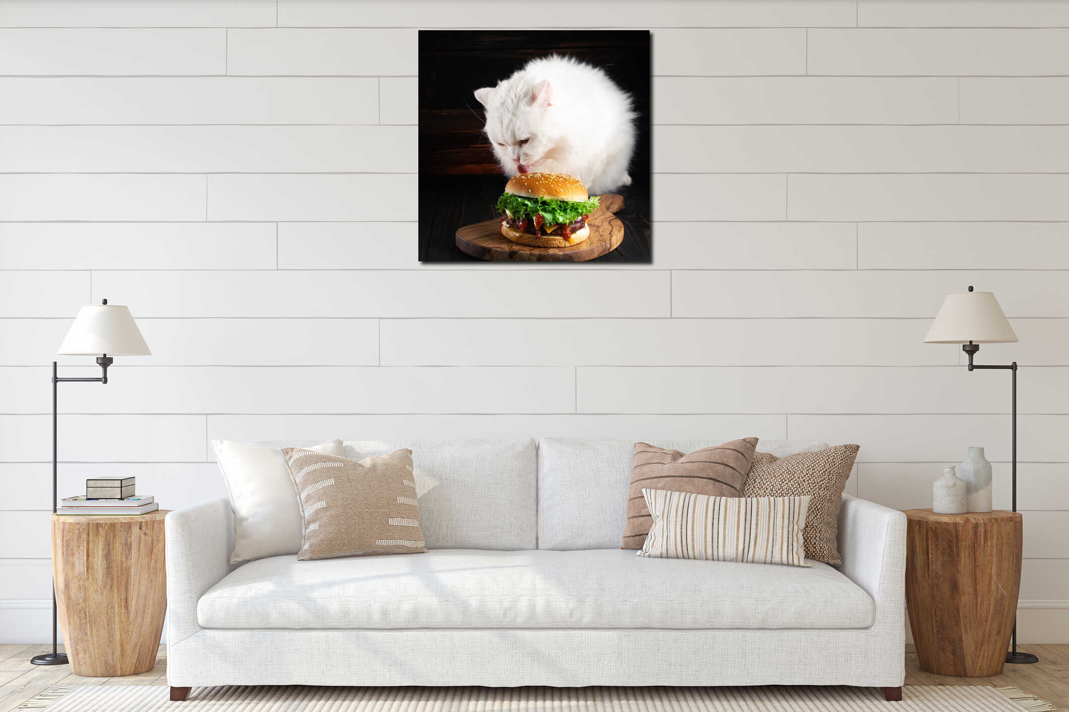 Canvas above sideboard for size context