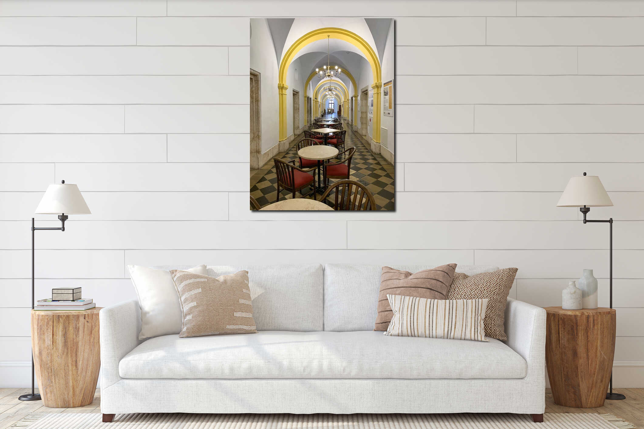 Interior of the Vienna Cafe in the Austrian Hospice interior mockup