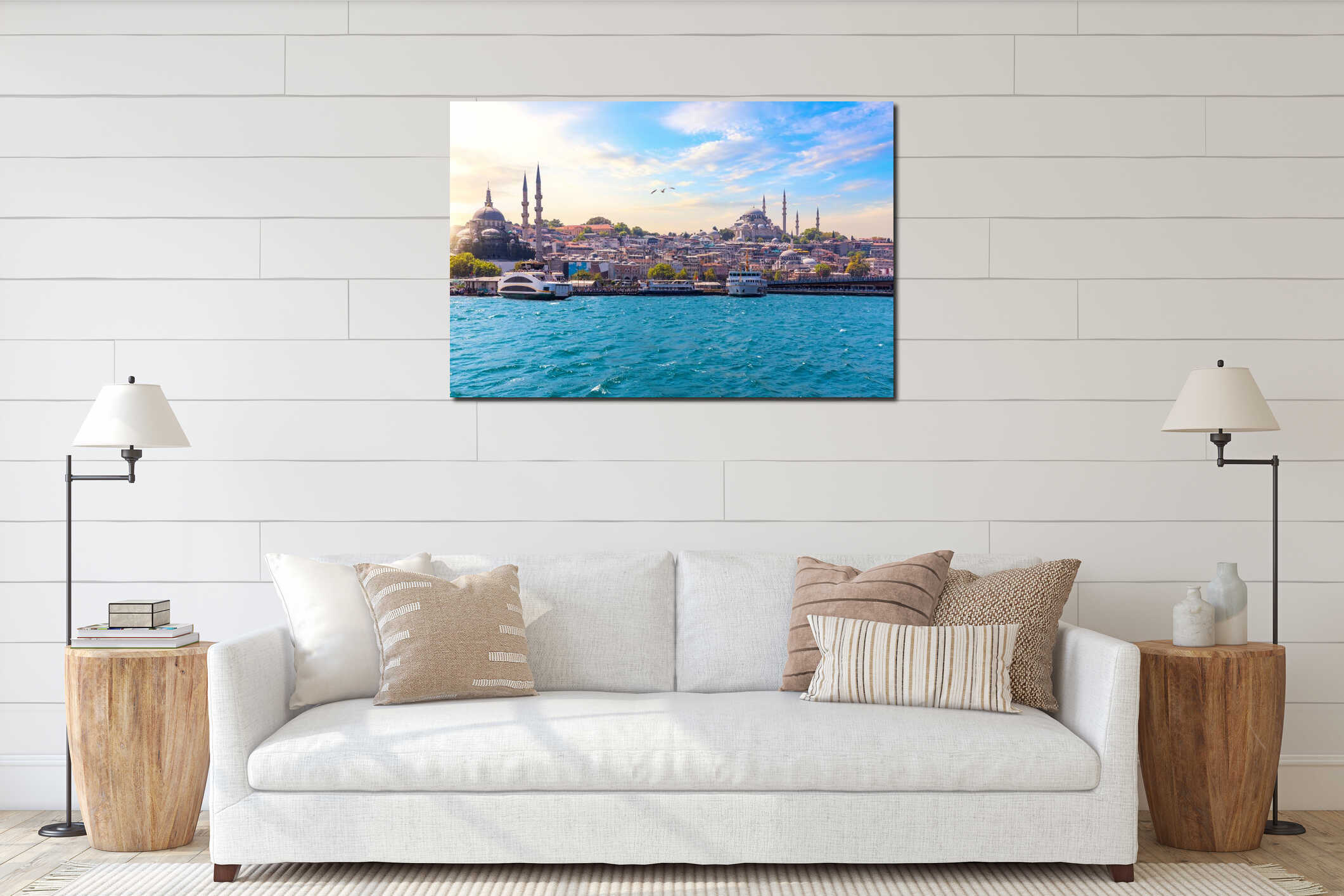 Famous Rustem Pasha Mosque and Suleymaniye Mosque, Bosphorus, Istanbul interior mockup