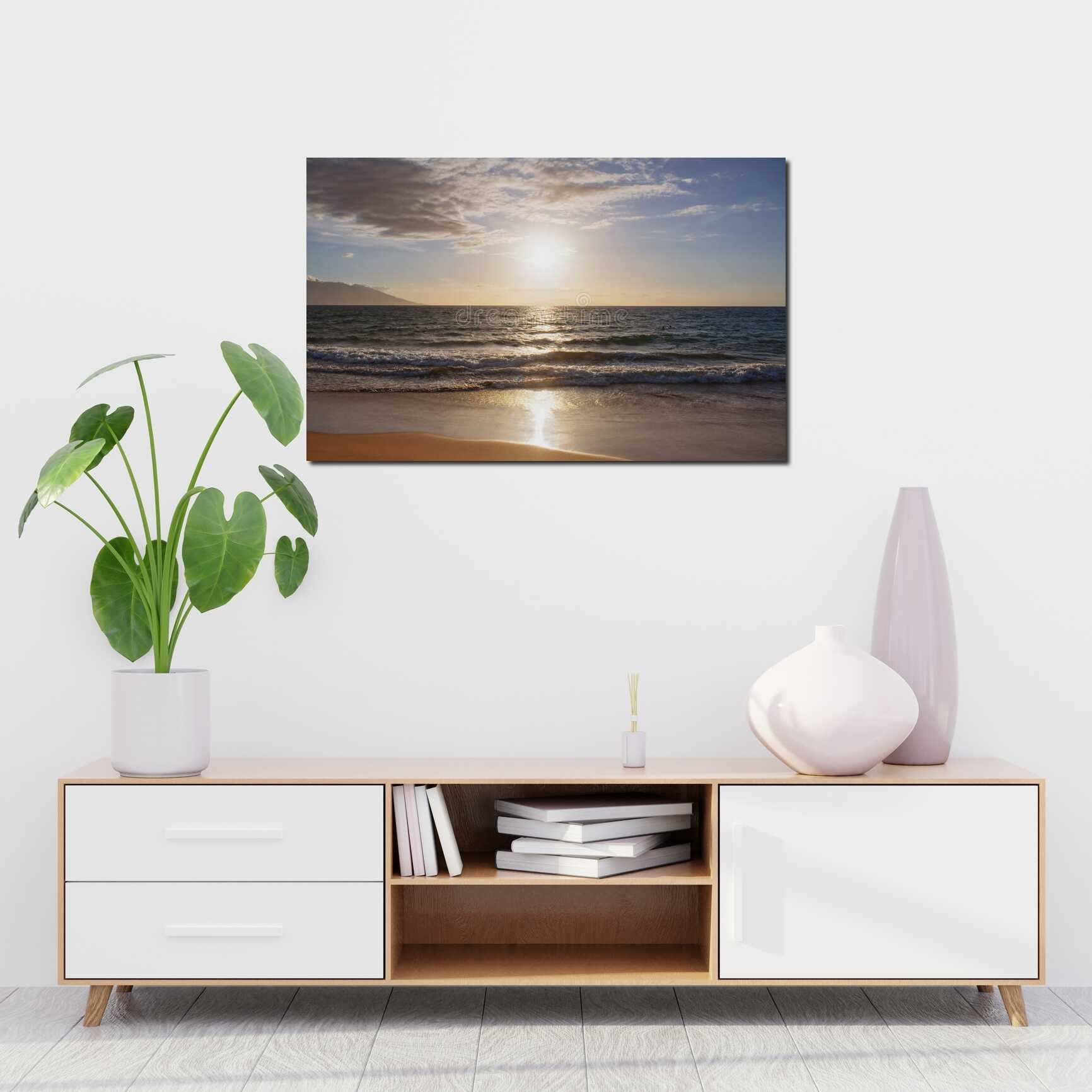 Canvas above sofa for size context