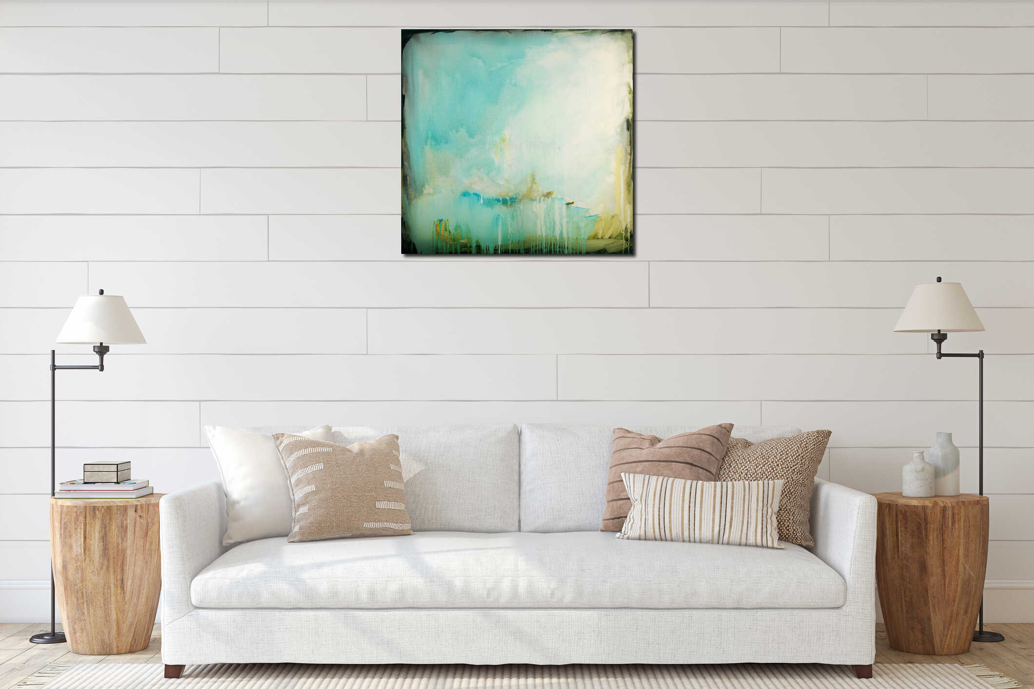 Canvas hanging interior mockup