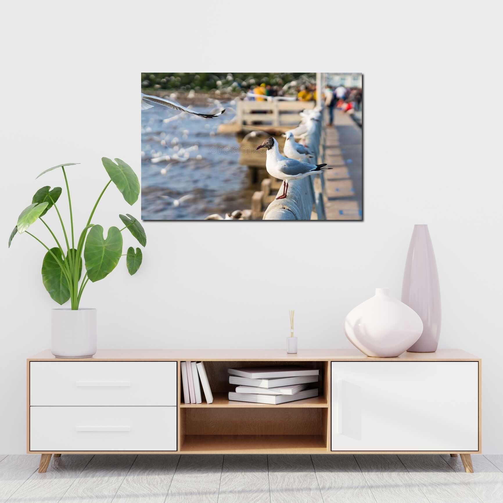 Canvas above sofa for size context