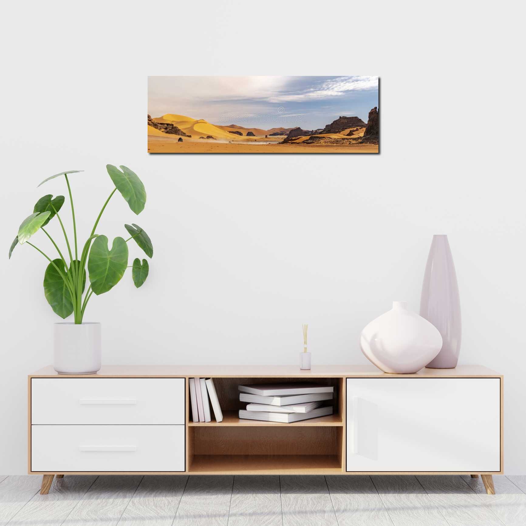 Canvas above sofa for size context