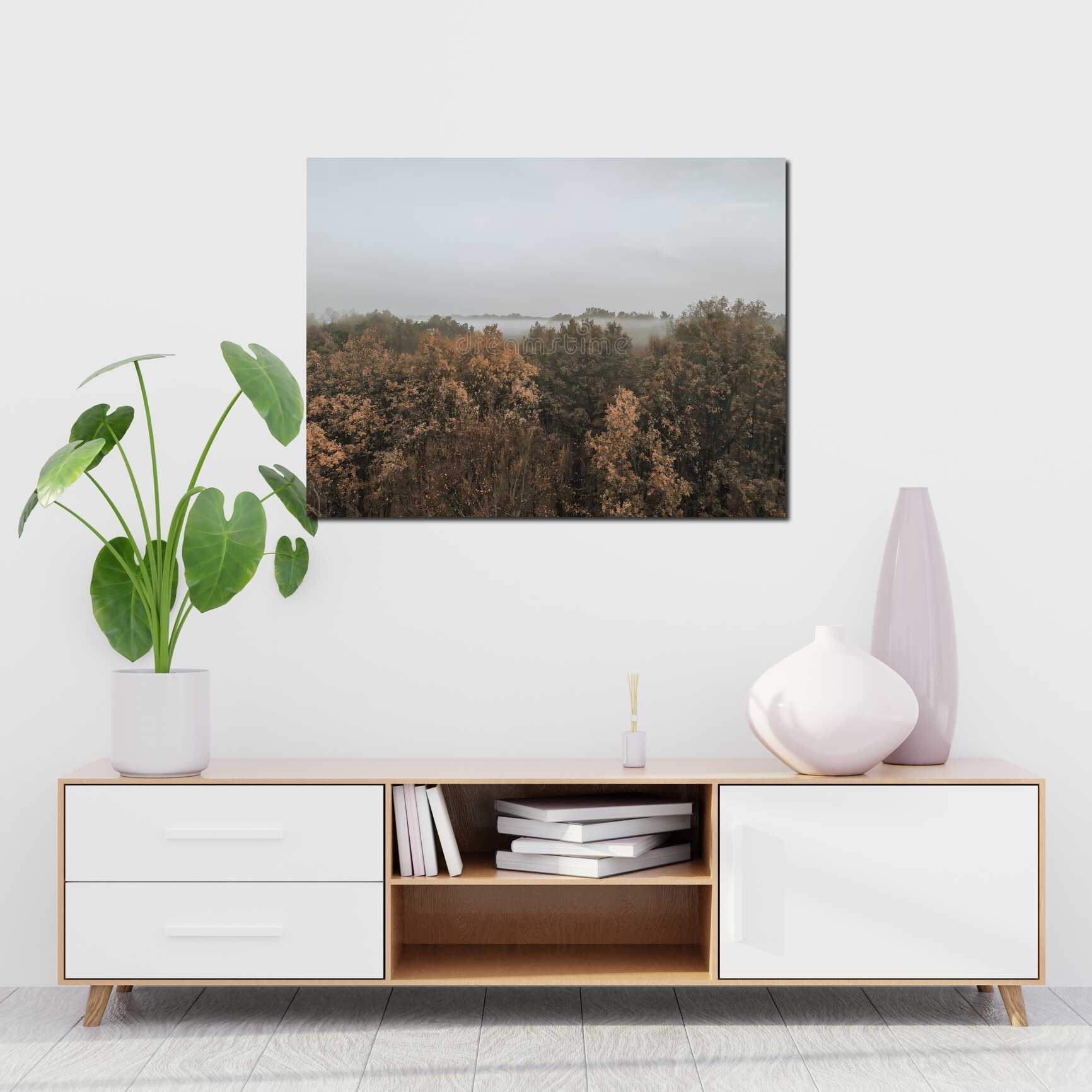 Canvas above sofa for size context