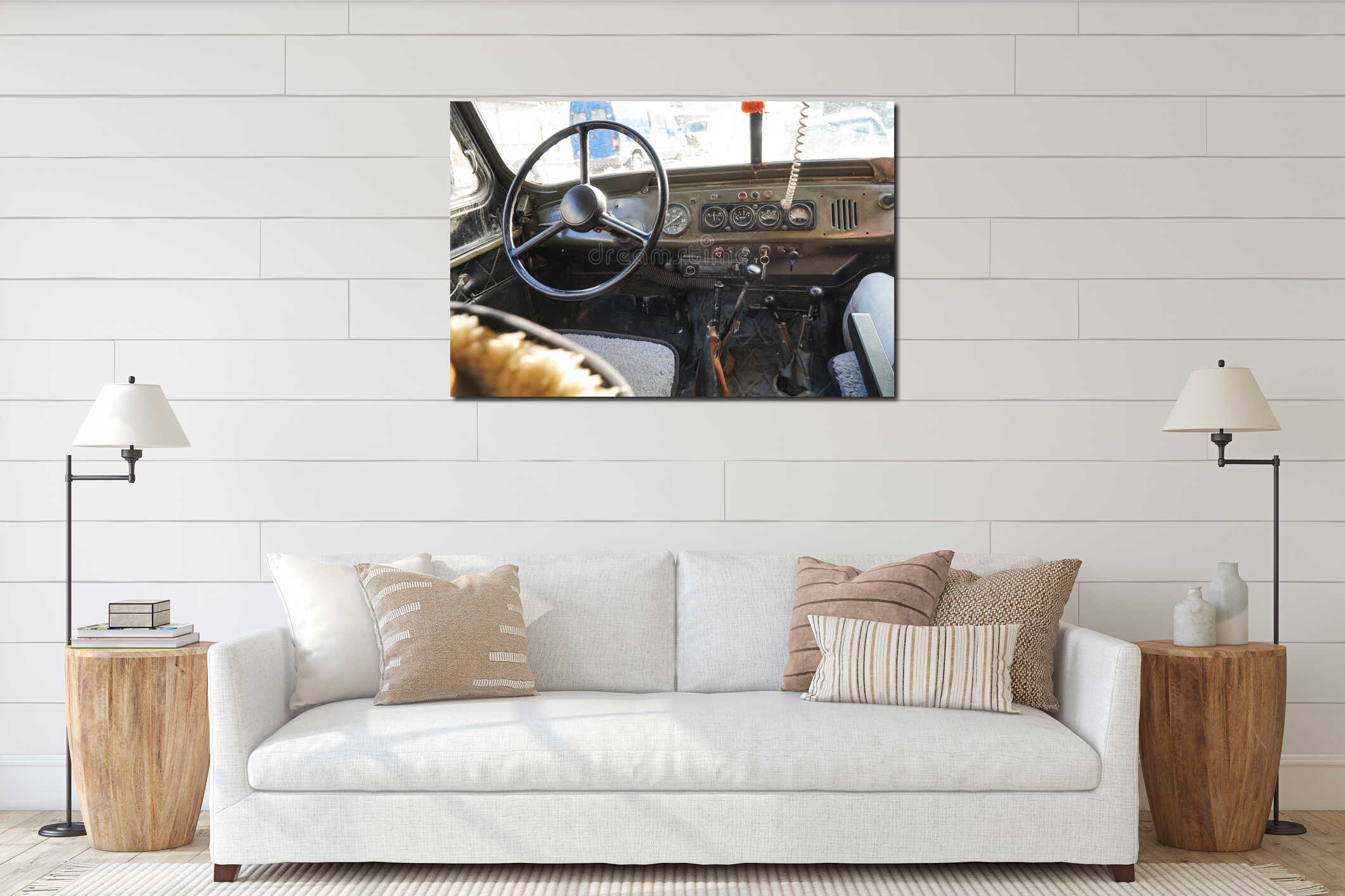 Canvas hanging interior mockup