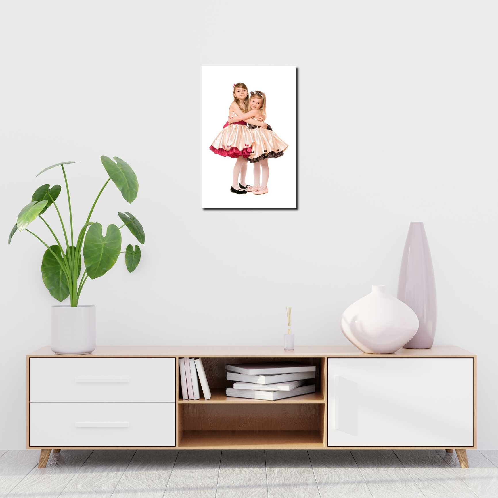 Canvas above sofa for size context