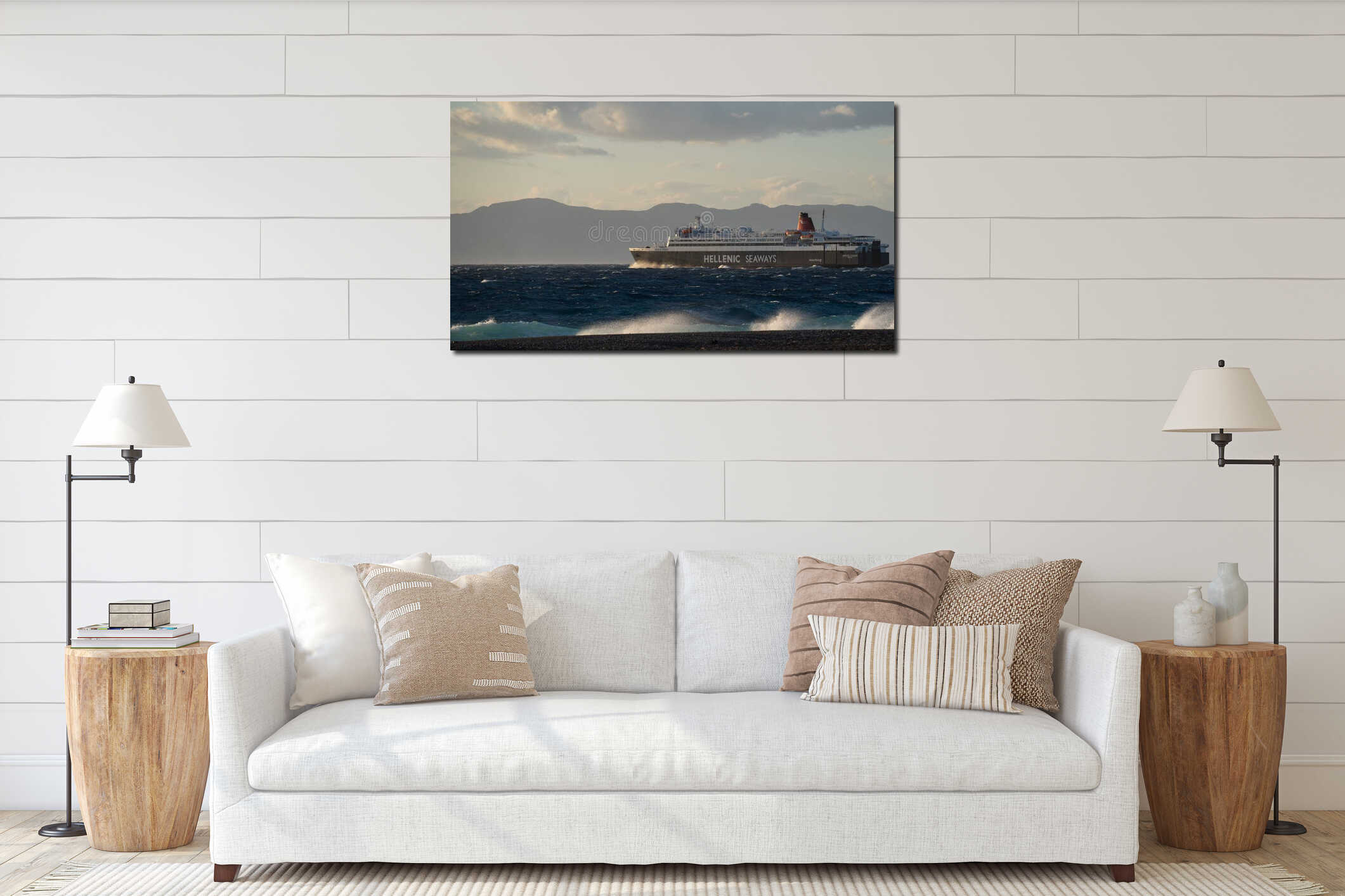 Hellenic Seaways ship sail in Aegean and Adriatic Seas interior mockup