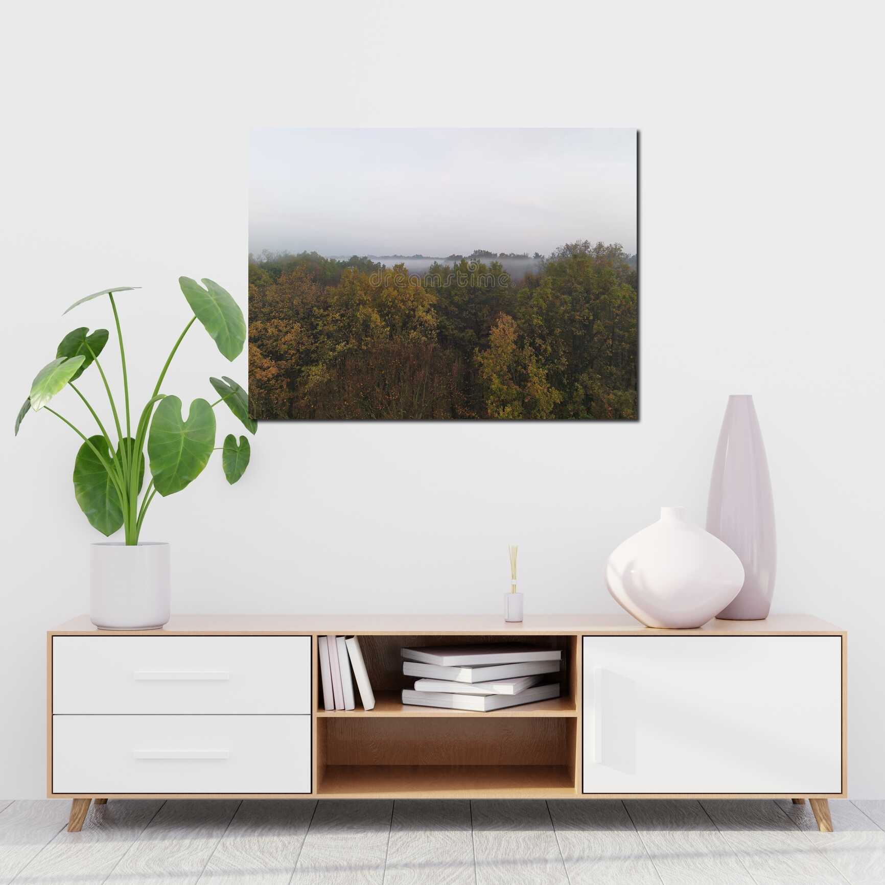 Canvas above sofa for size context