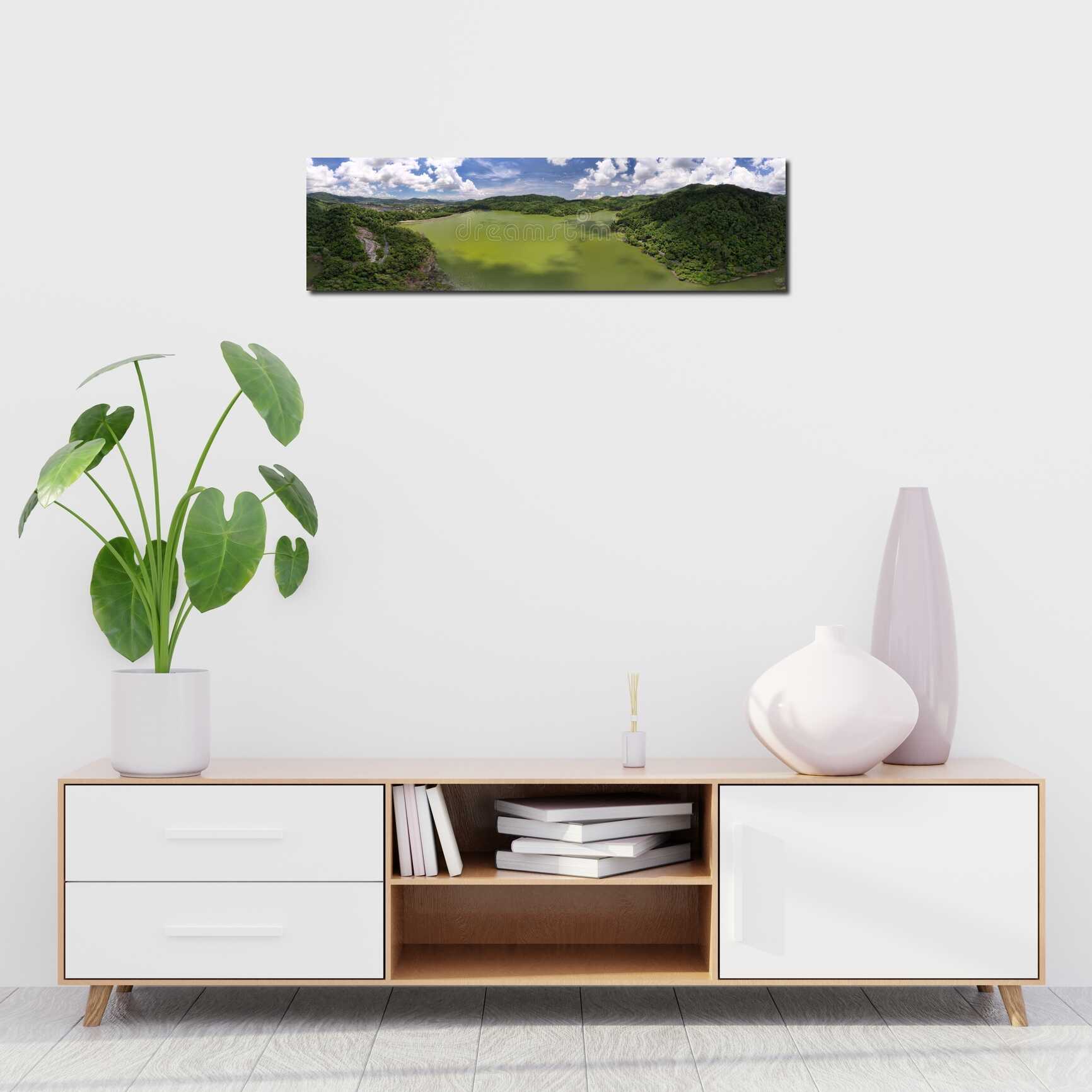 Canvas above sofa for size context