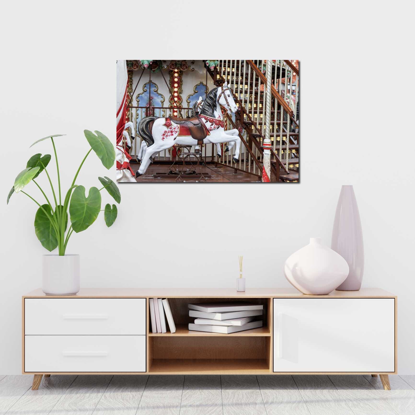 Canvas above sofa for size context