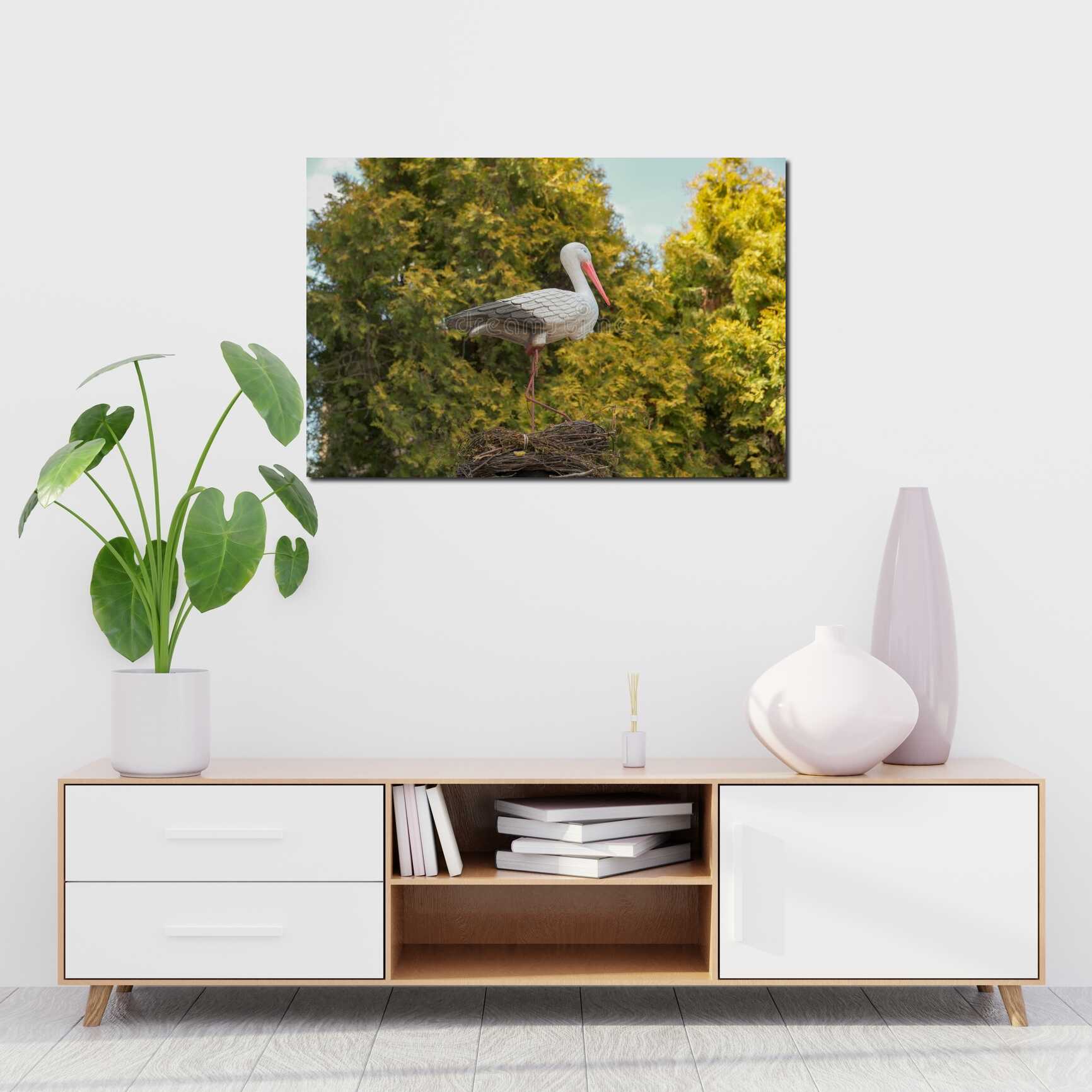 Canvas above sofa for size context