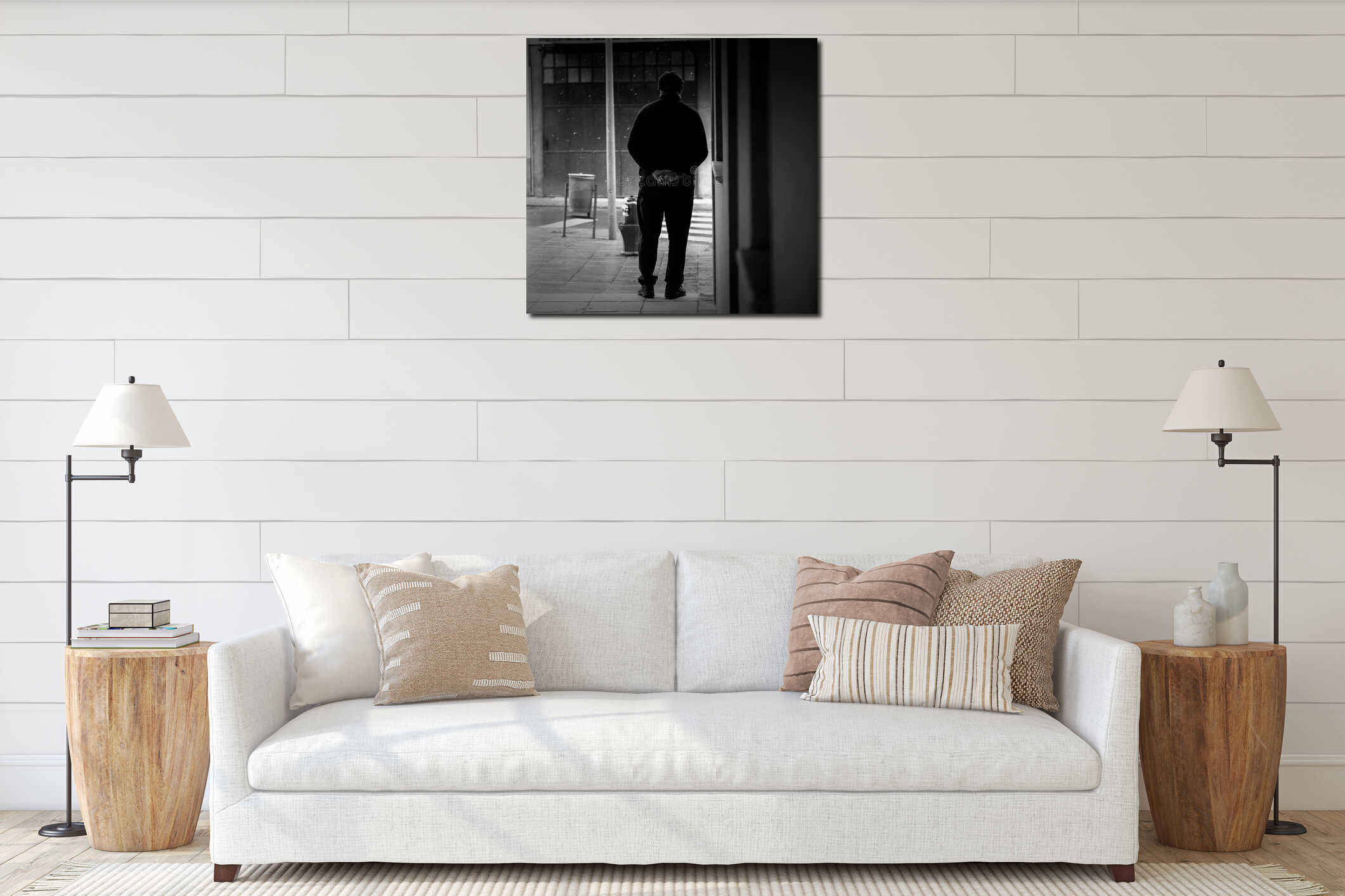 Canvas above sideboard for size context