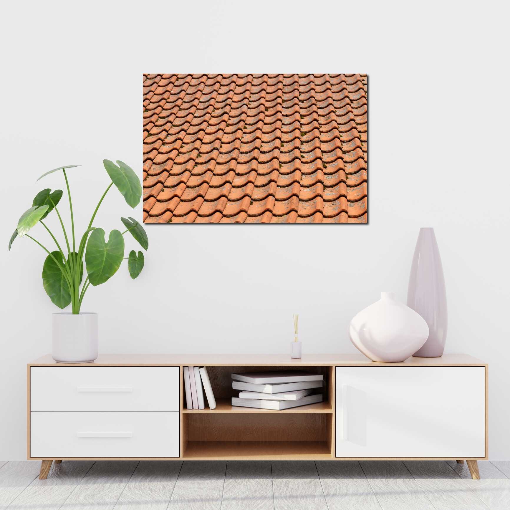 Canvas above sofa for size context