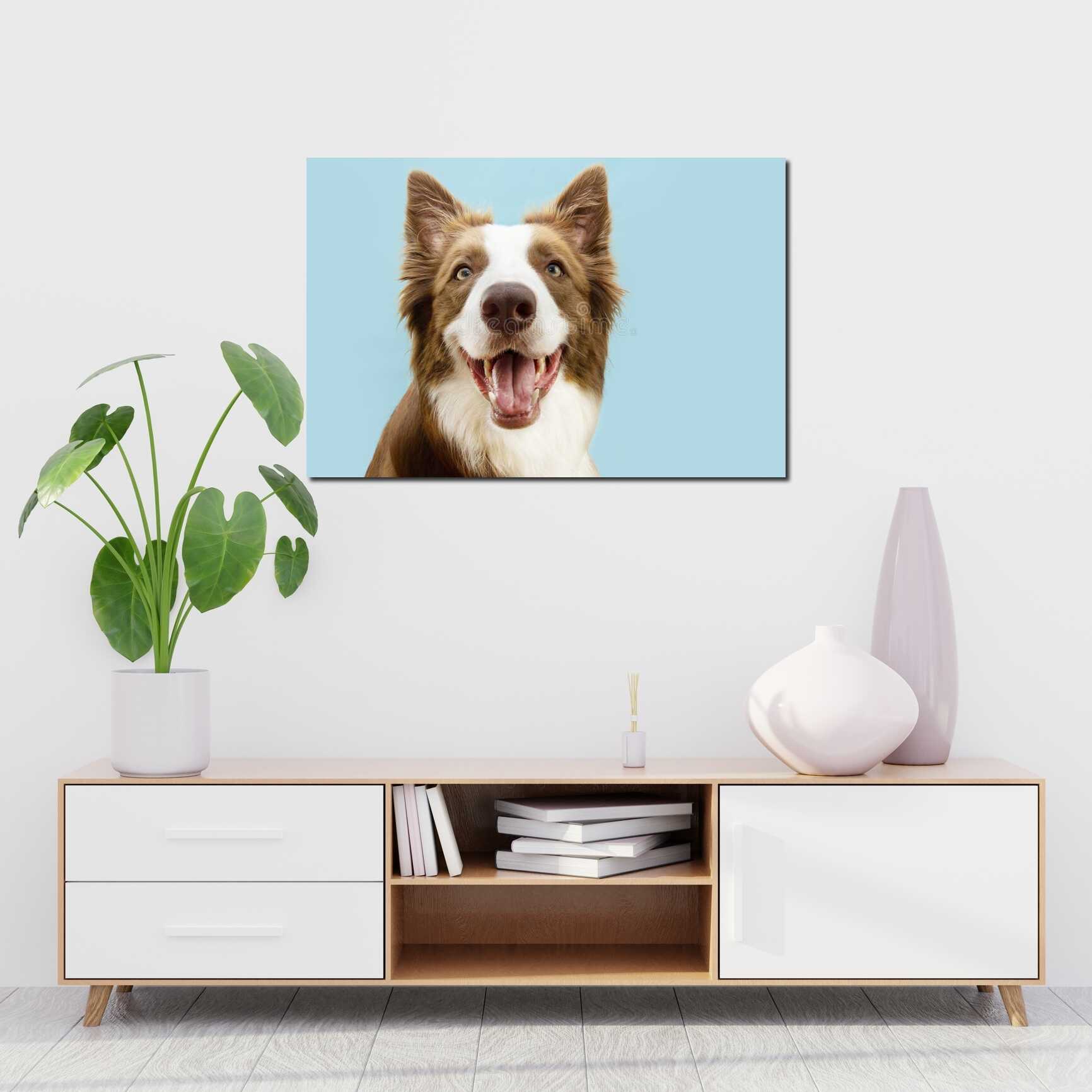 Canvas above sofa for size context