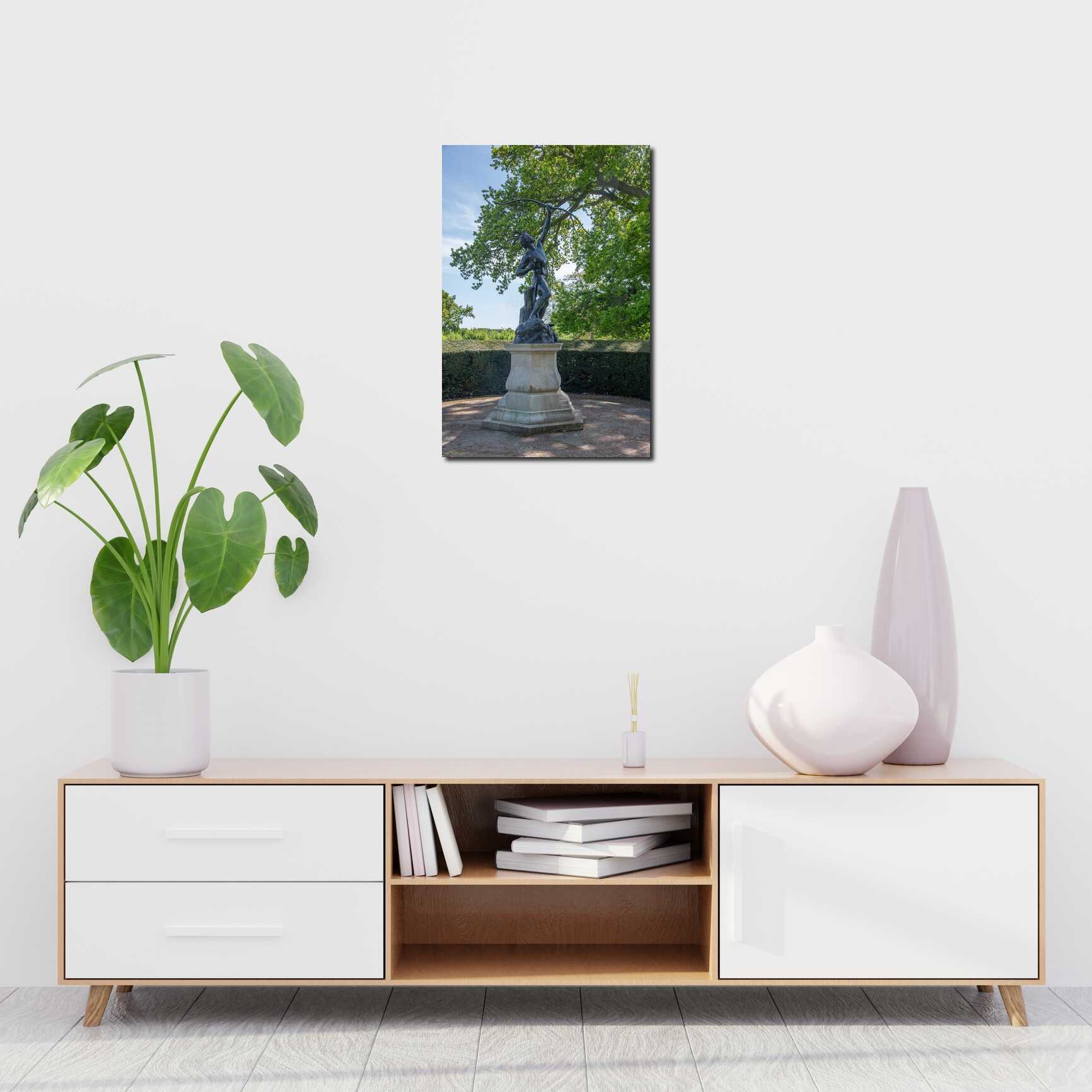 Canvas above sofa for size context