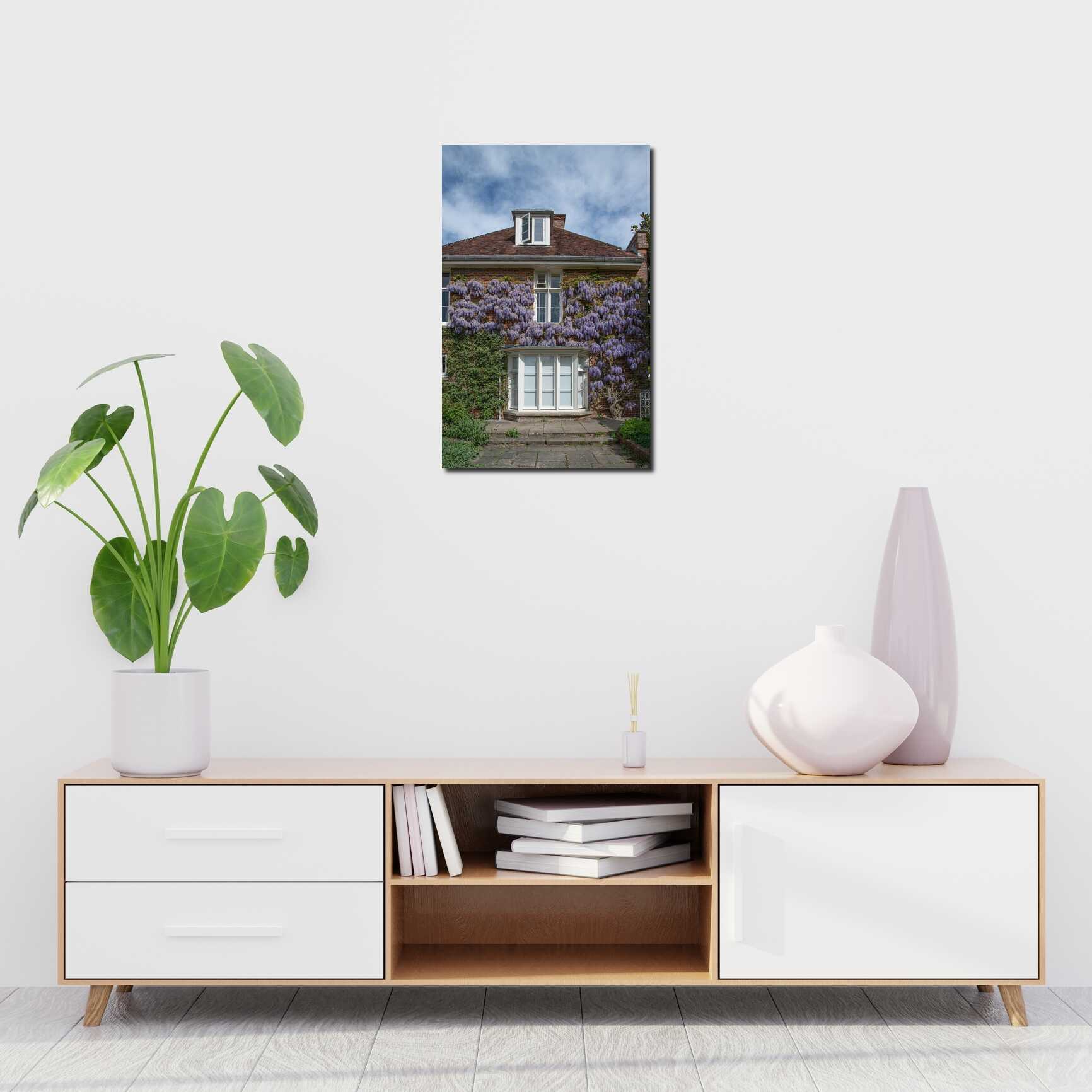 Canvas above sofa for size context