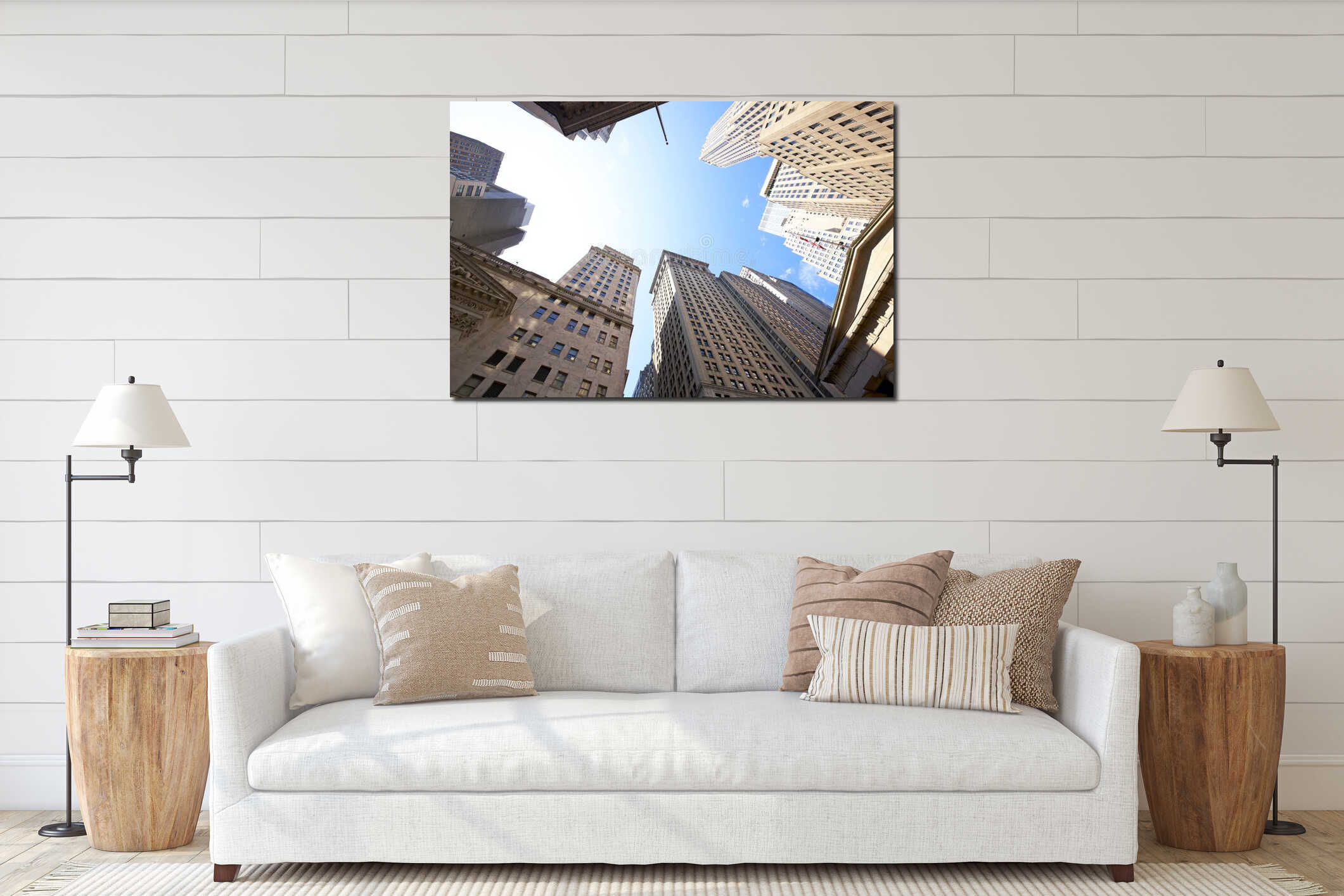 Wall Street buildings interior mockup