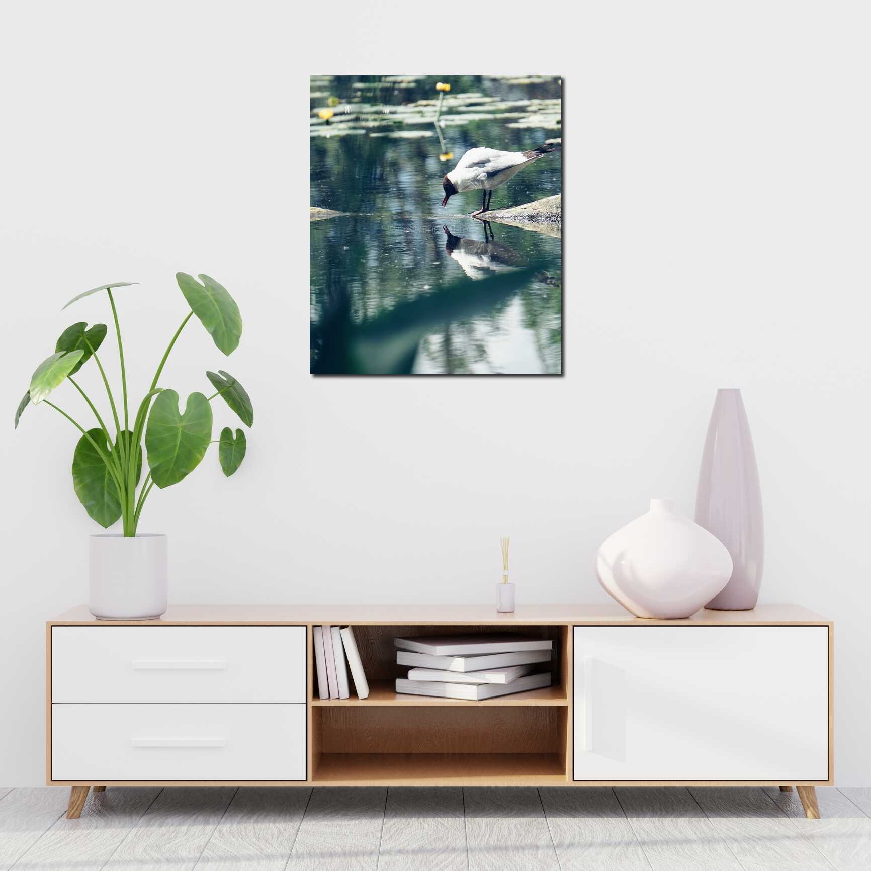 Canvas above sofa for size context