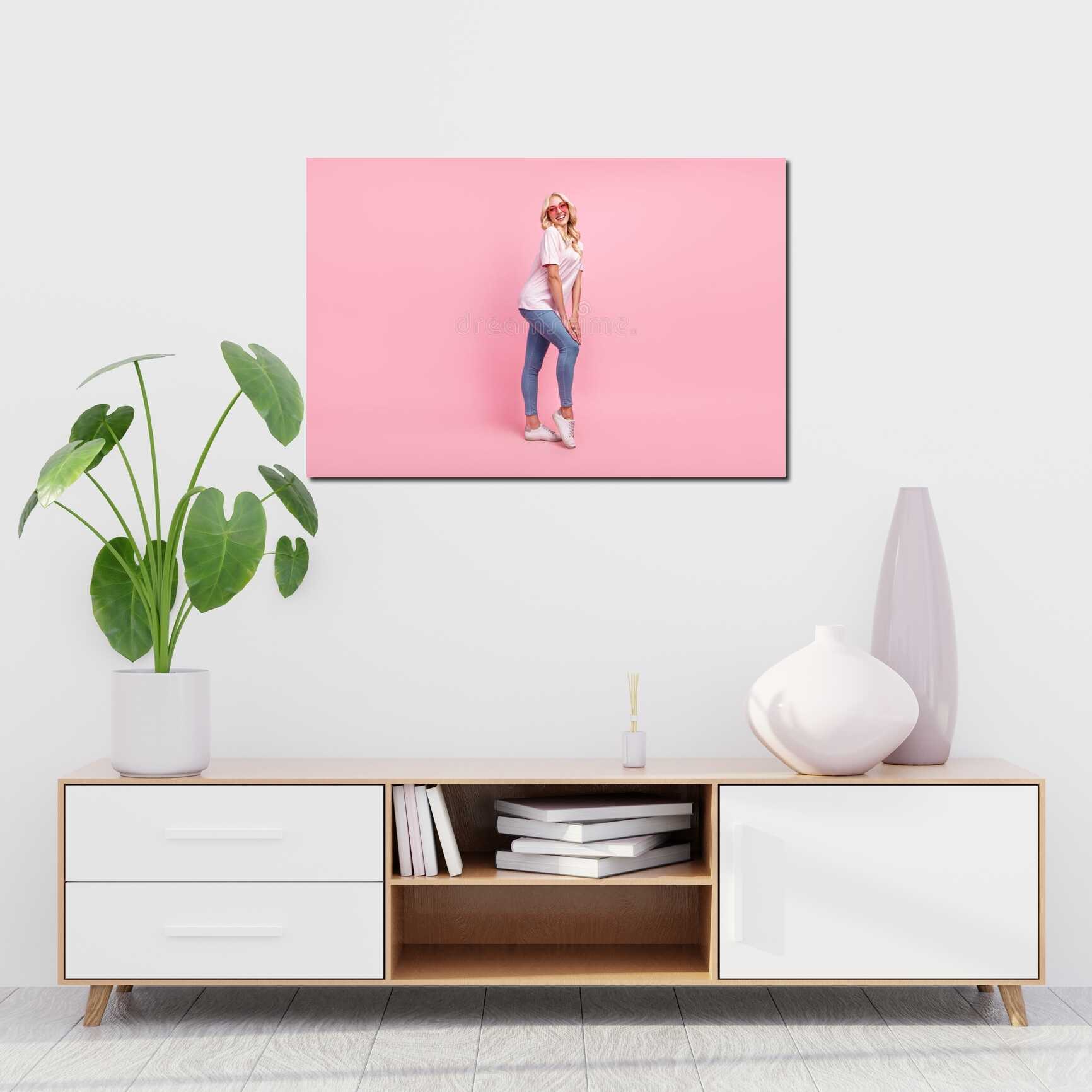 Canvas above sofa for size context