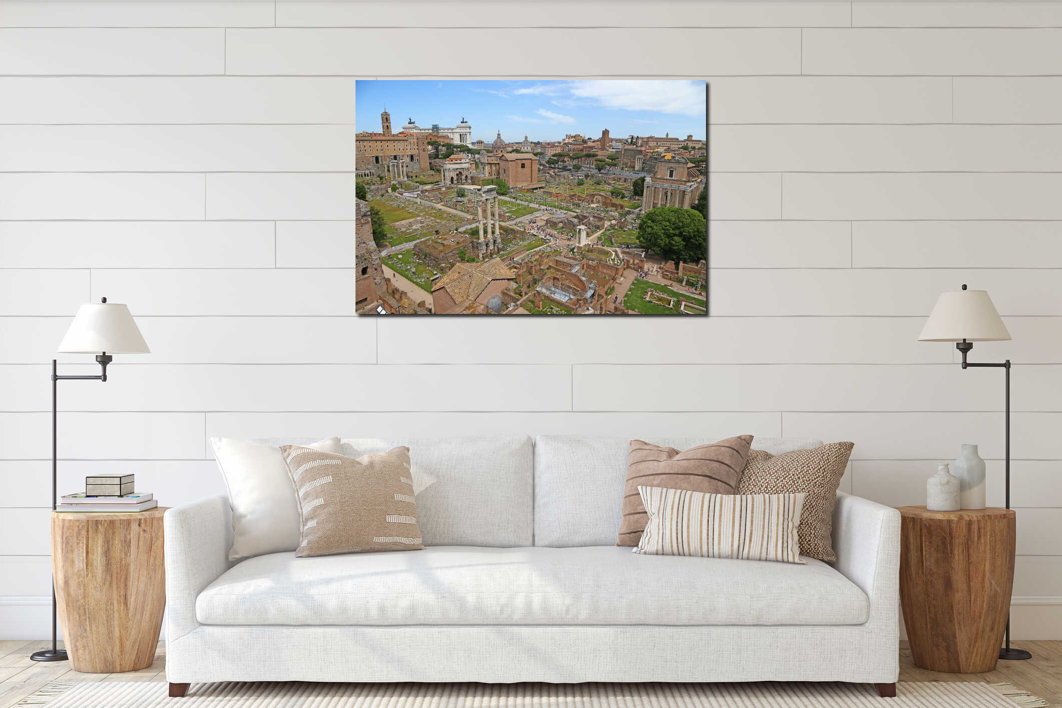 Ancient Roman Forum ruins in Rome interior mockup