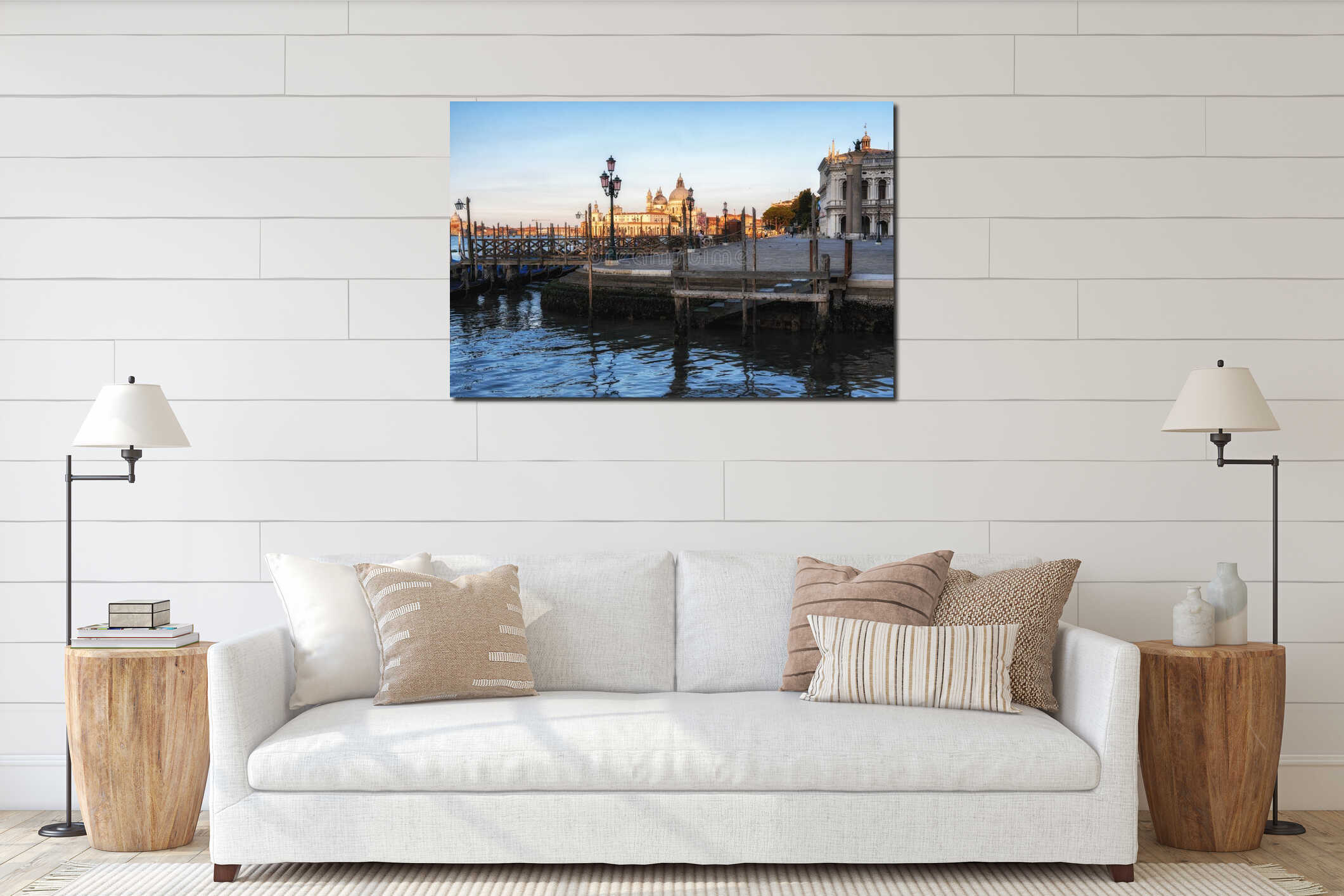Grand canal along San Marco Plaza interior mockup