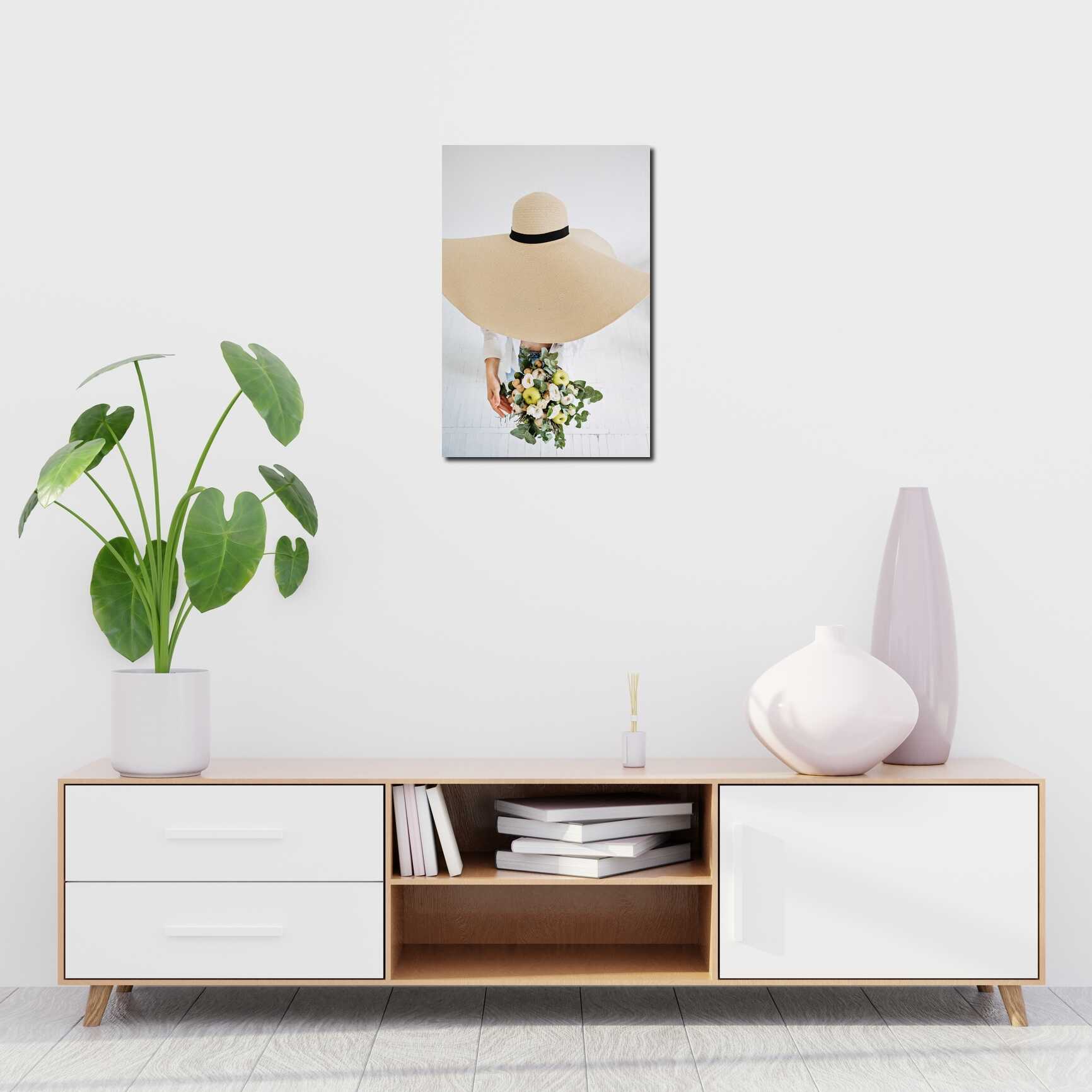 Canvas above sofa for size context