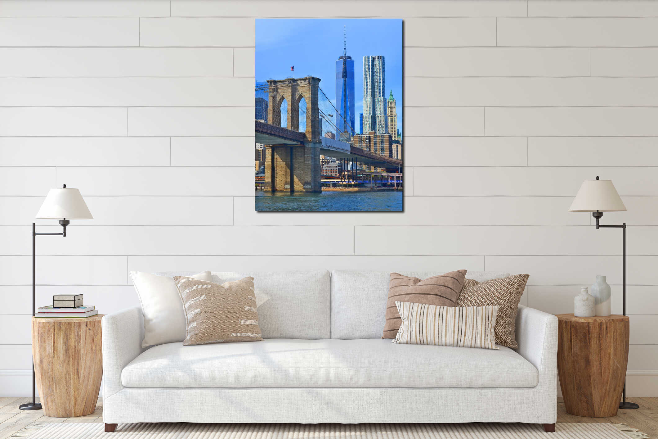 Brooklyn Bridge, Financial District penthouses and Freedom Tower interior mockup