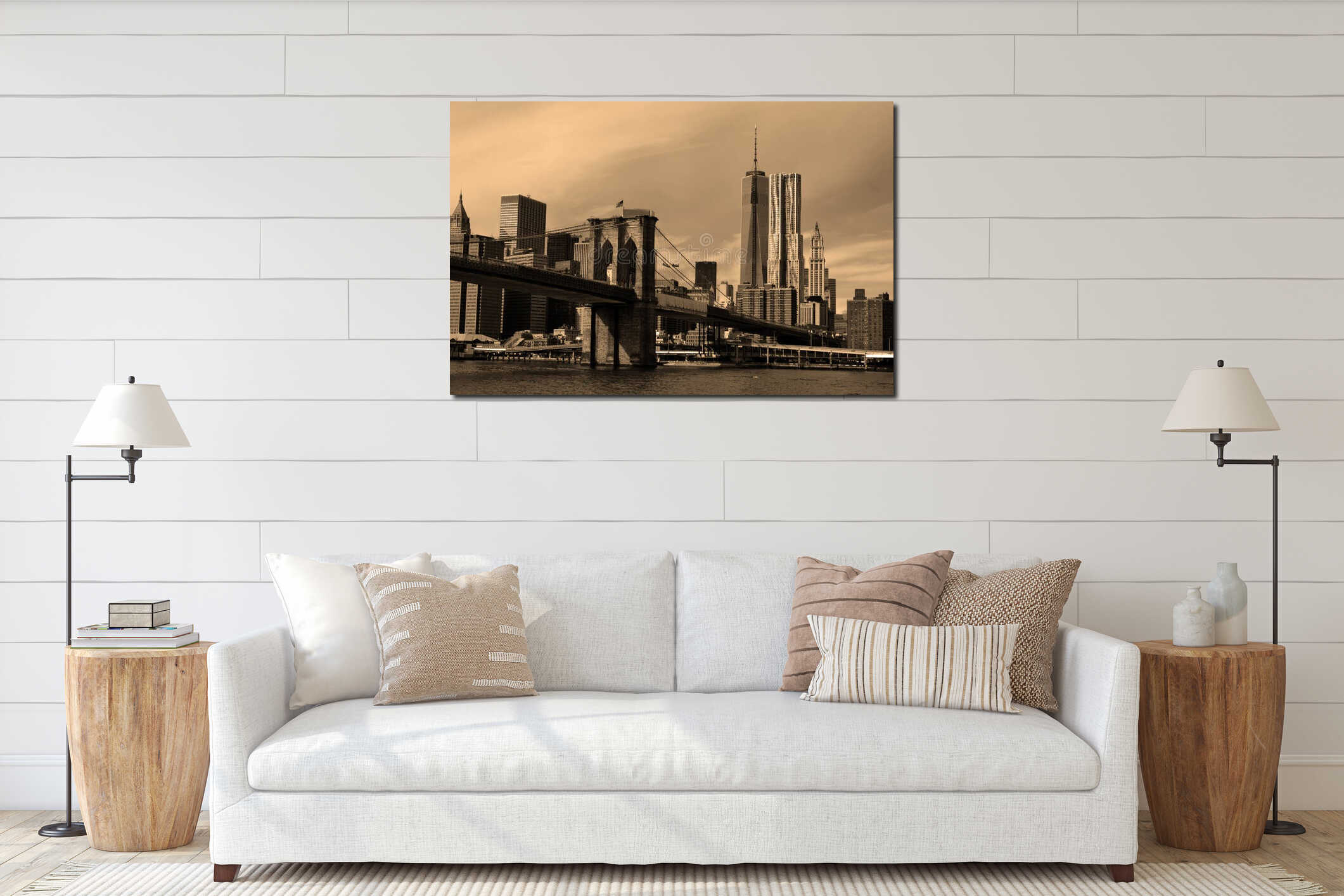 Brooklyn Bridge, Financial District penthouses and Freedom Tower interior mockup