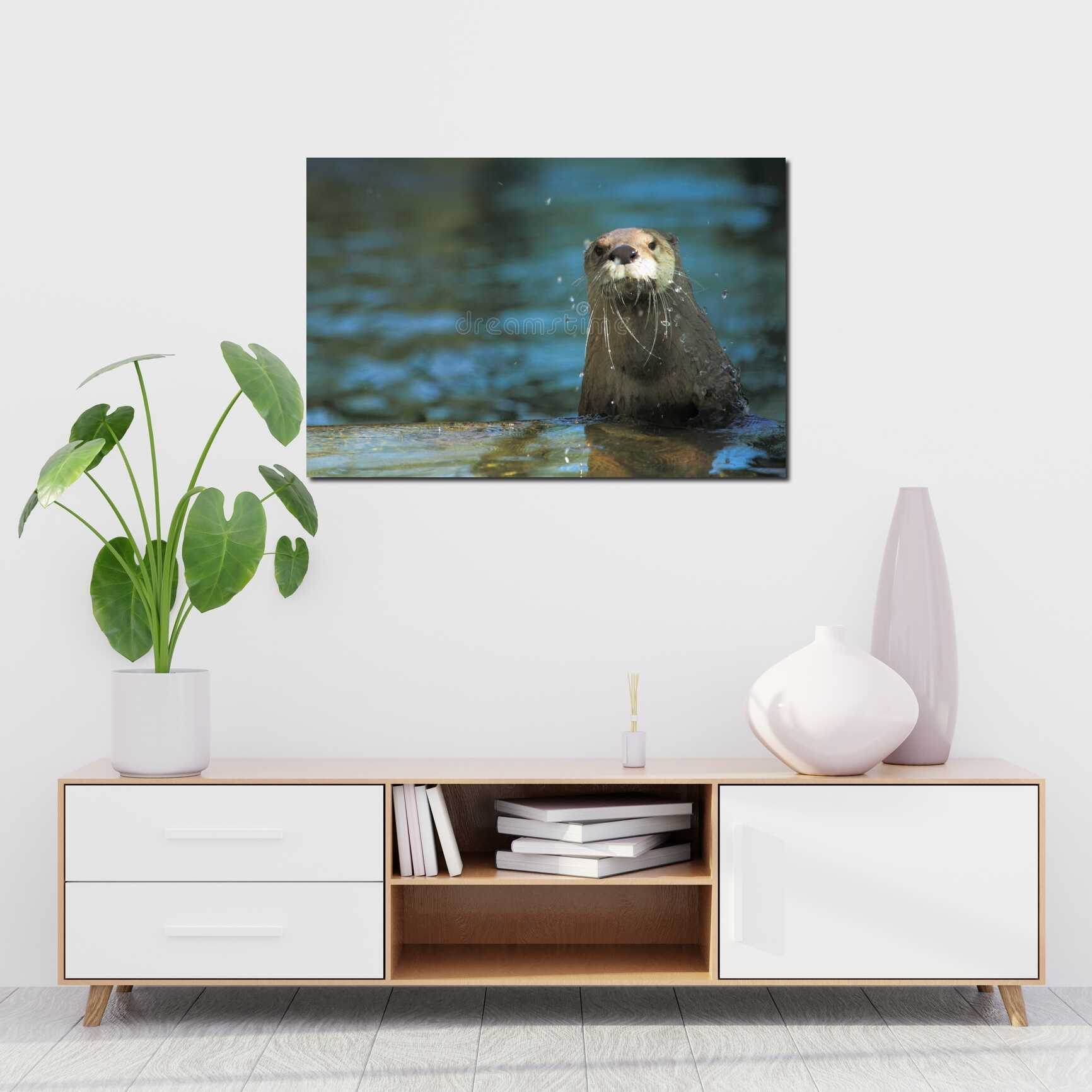 Canvas above sofa for size context