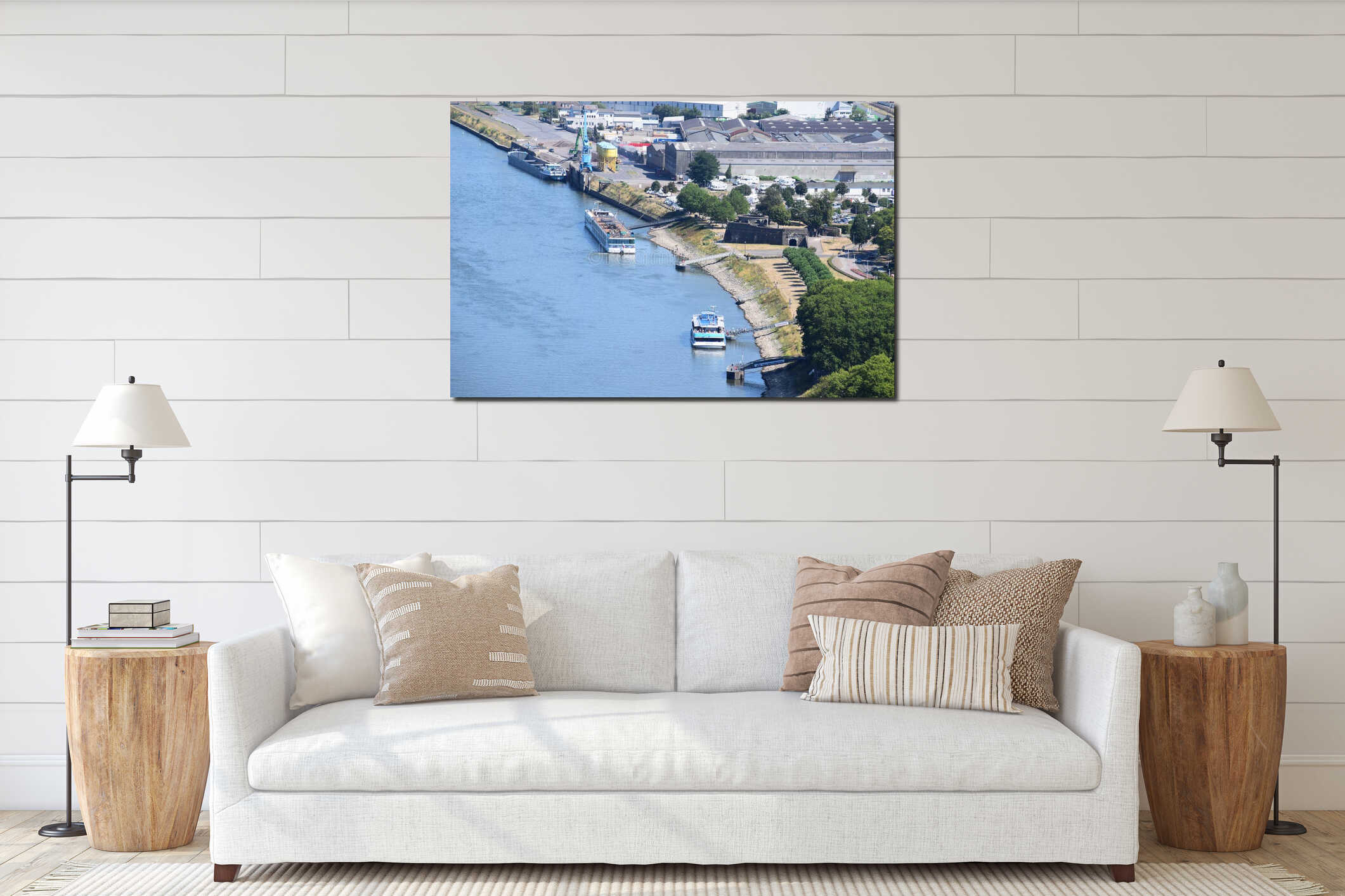 Andernach, Germany - 08 11 2022 passenger ships at the shore interior mockup