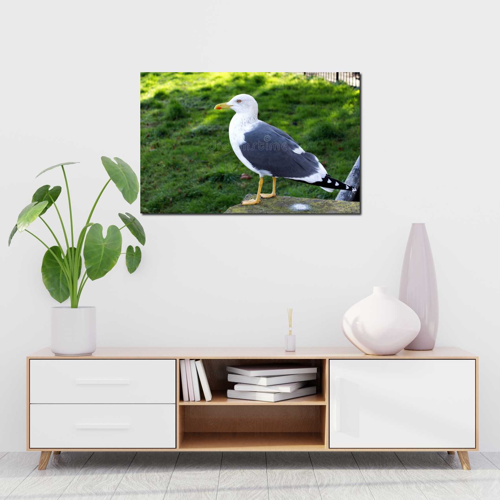 Canvas above sofa for size context