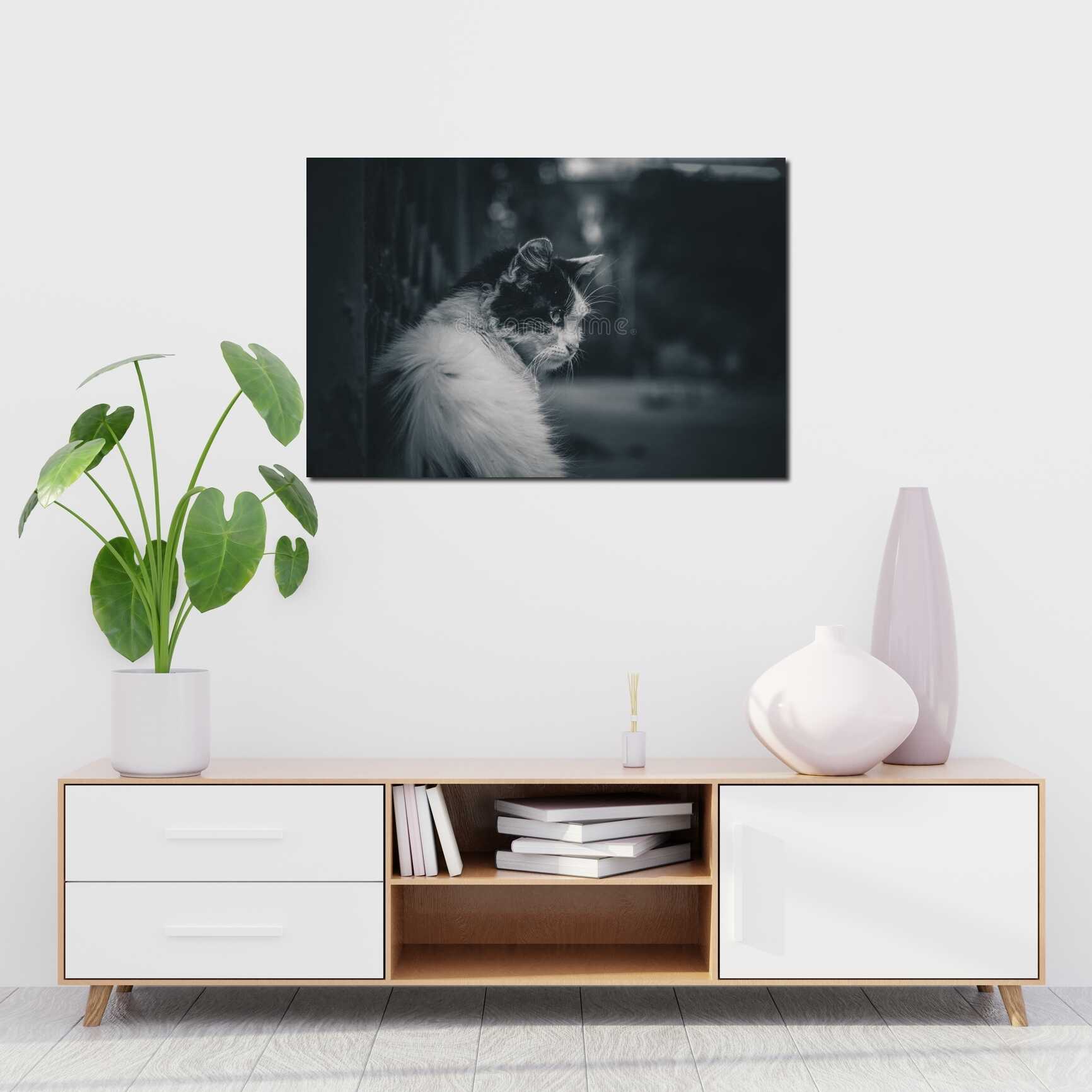 Canvas above sofa for size context