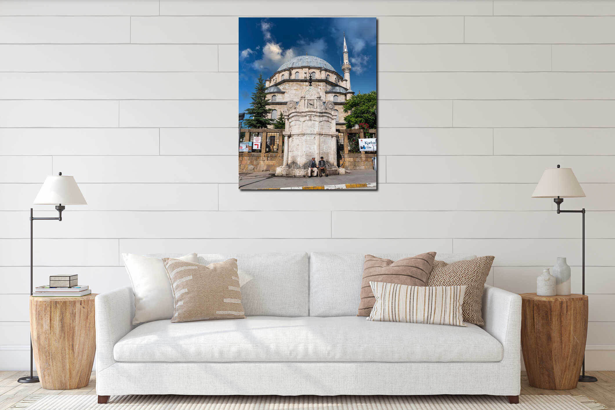 Yozgat, Turkey, July 7 2022: View of historical mosque called interior mockup