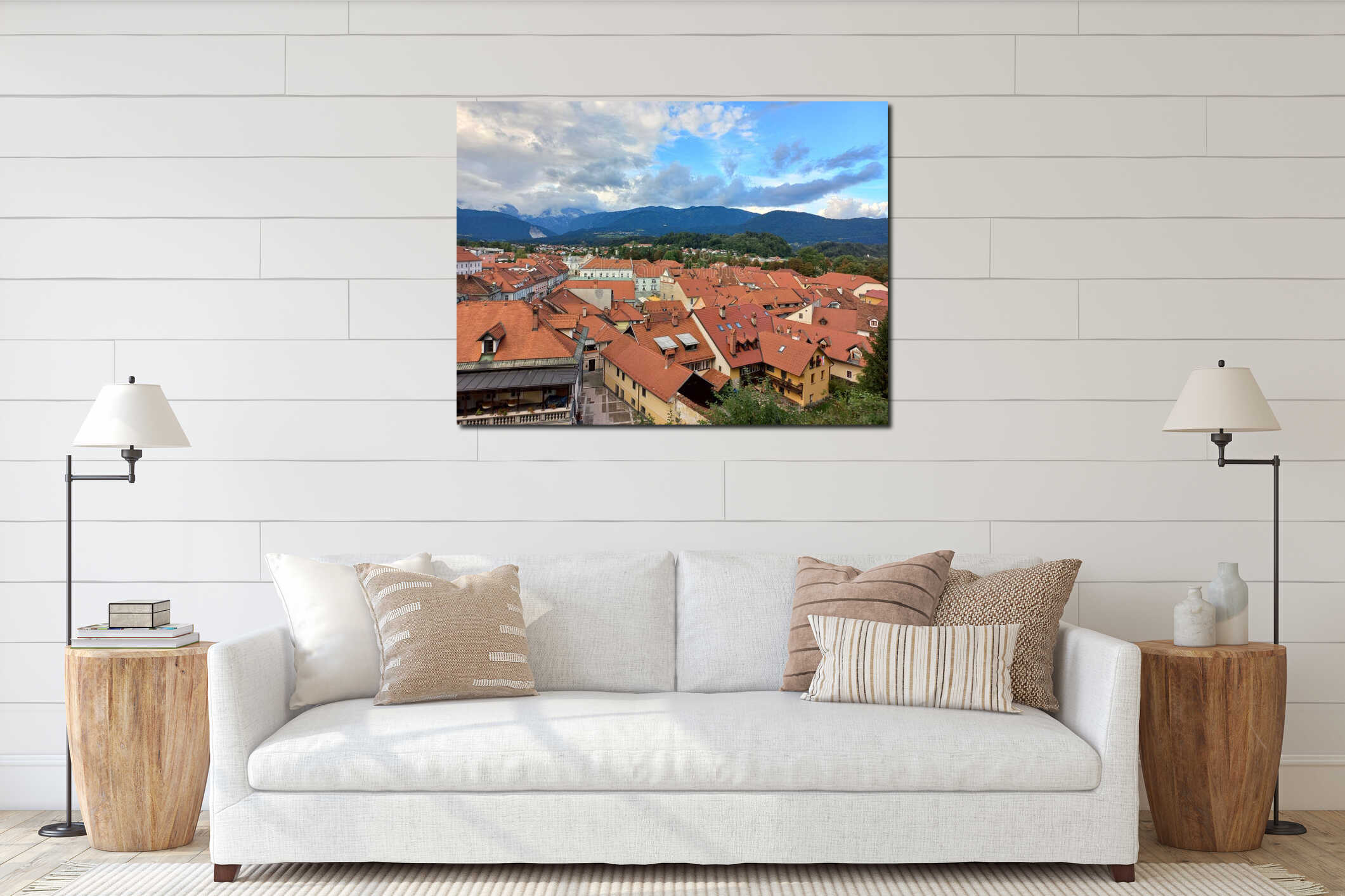 Canvas above sideboard for size context