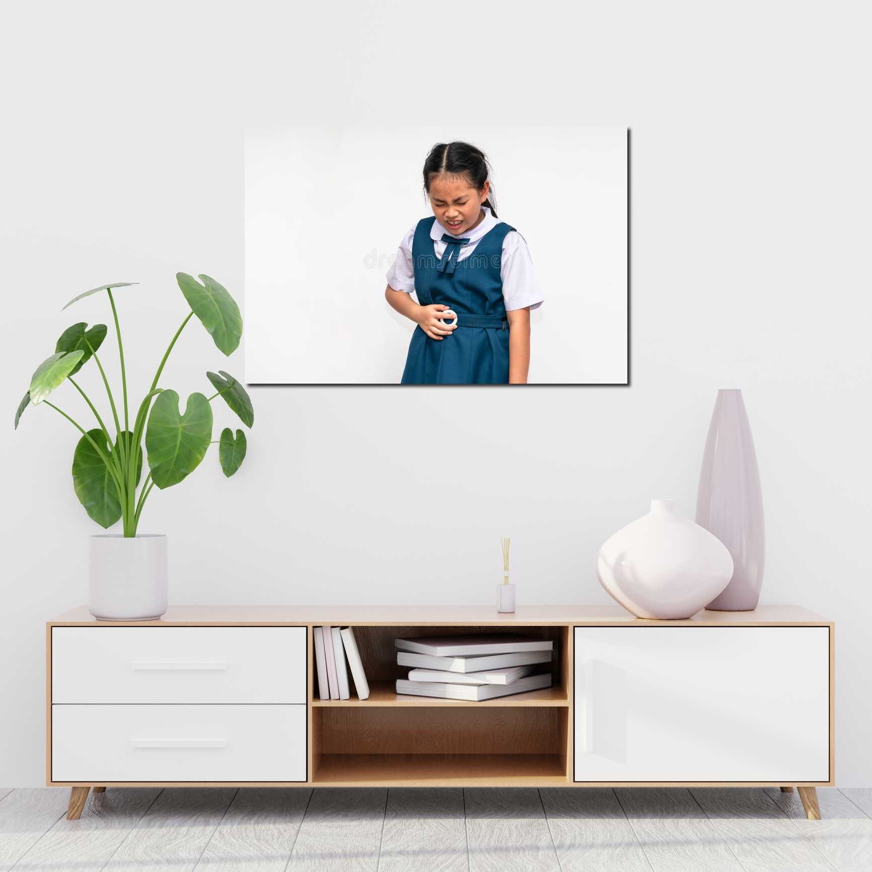 Canvas above sofa for size context