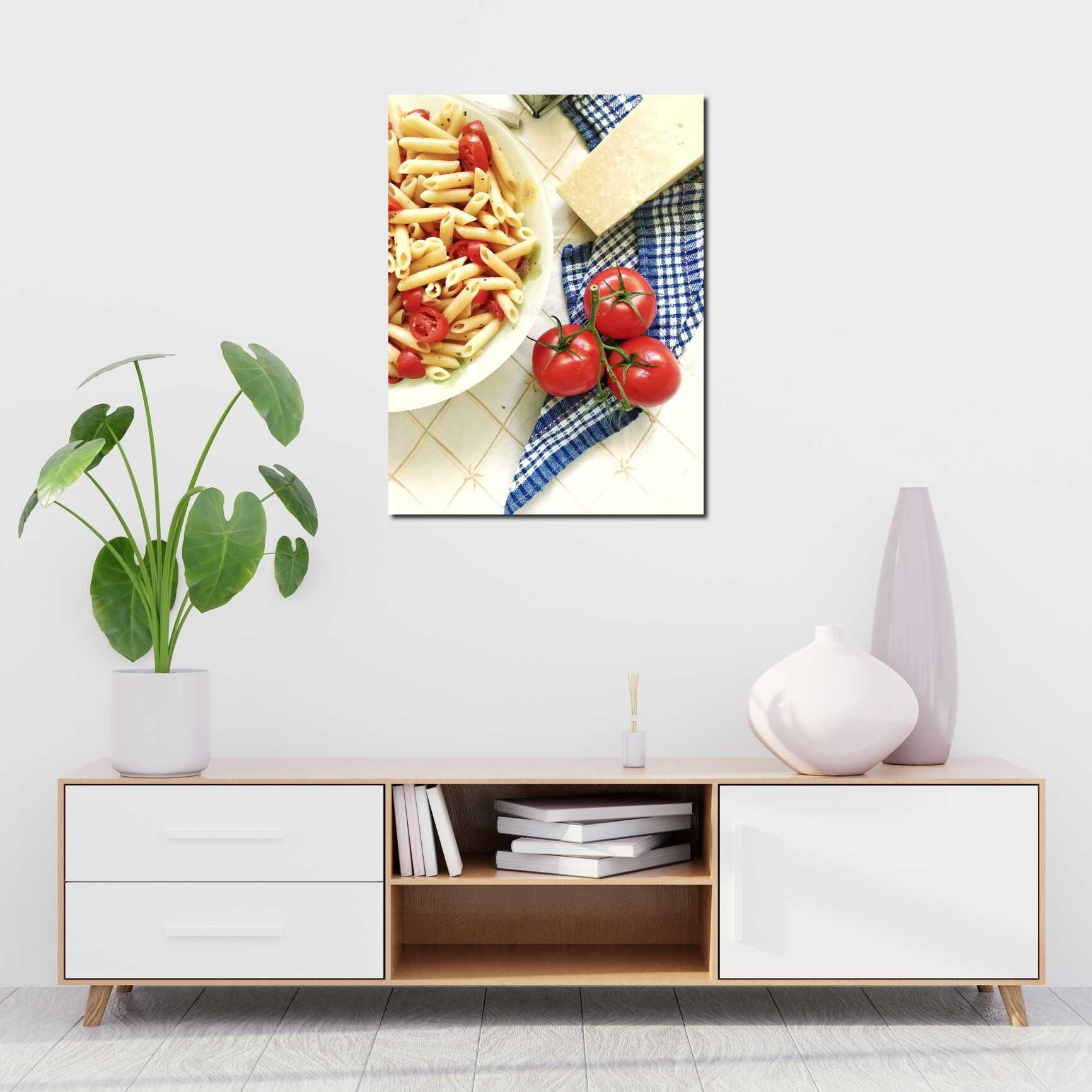 Canvas above sofa for size context