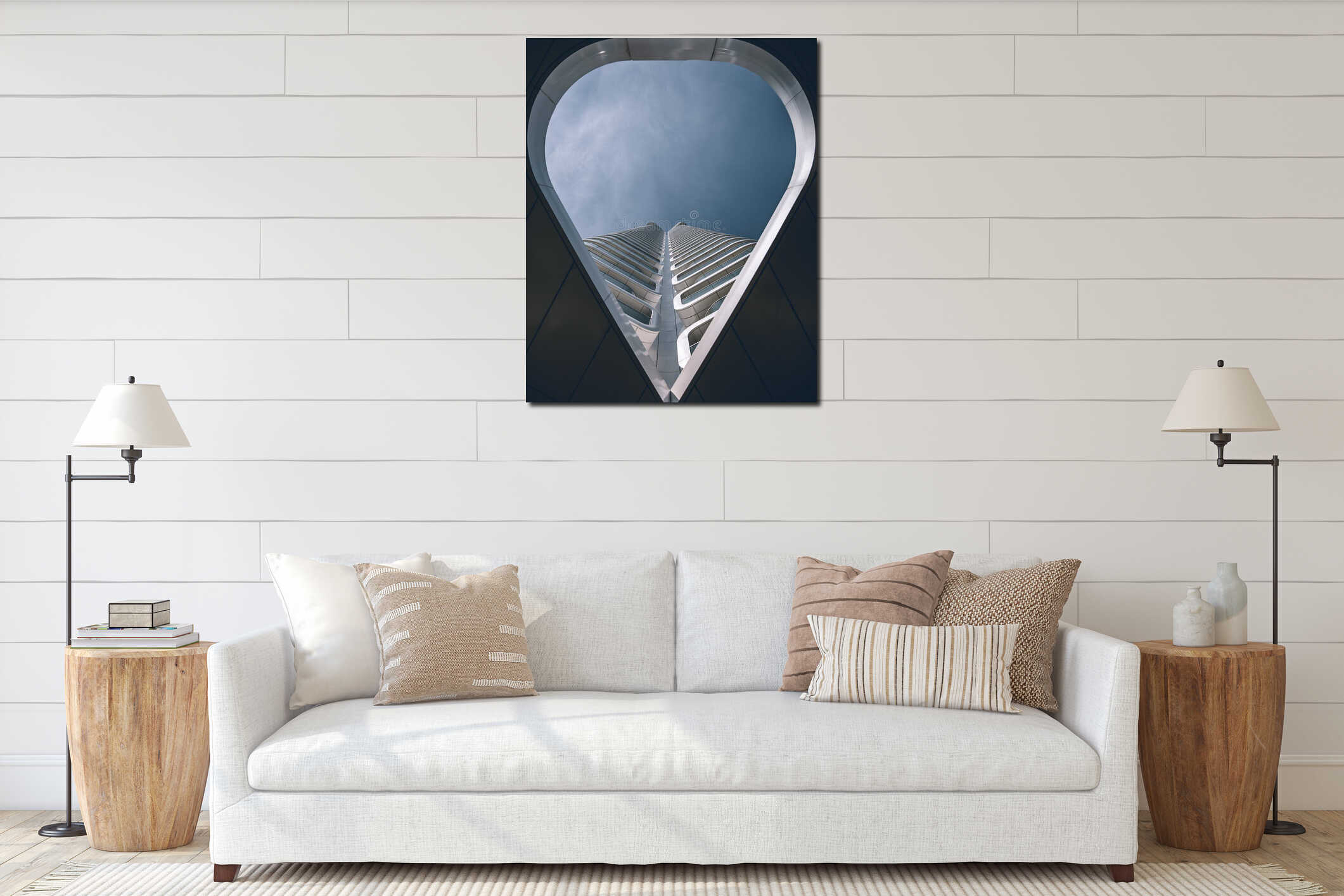 Canvas above sideboard for size context