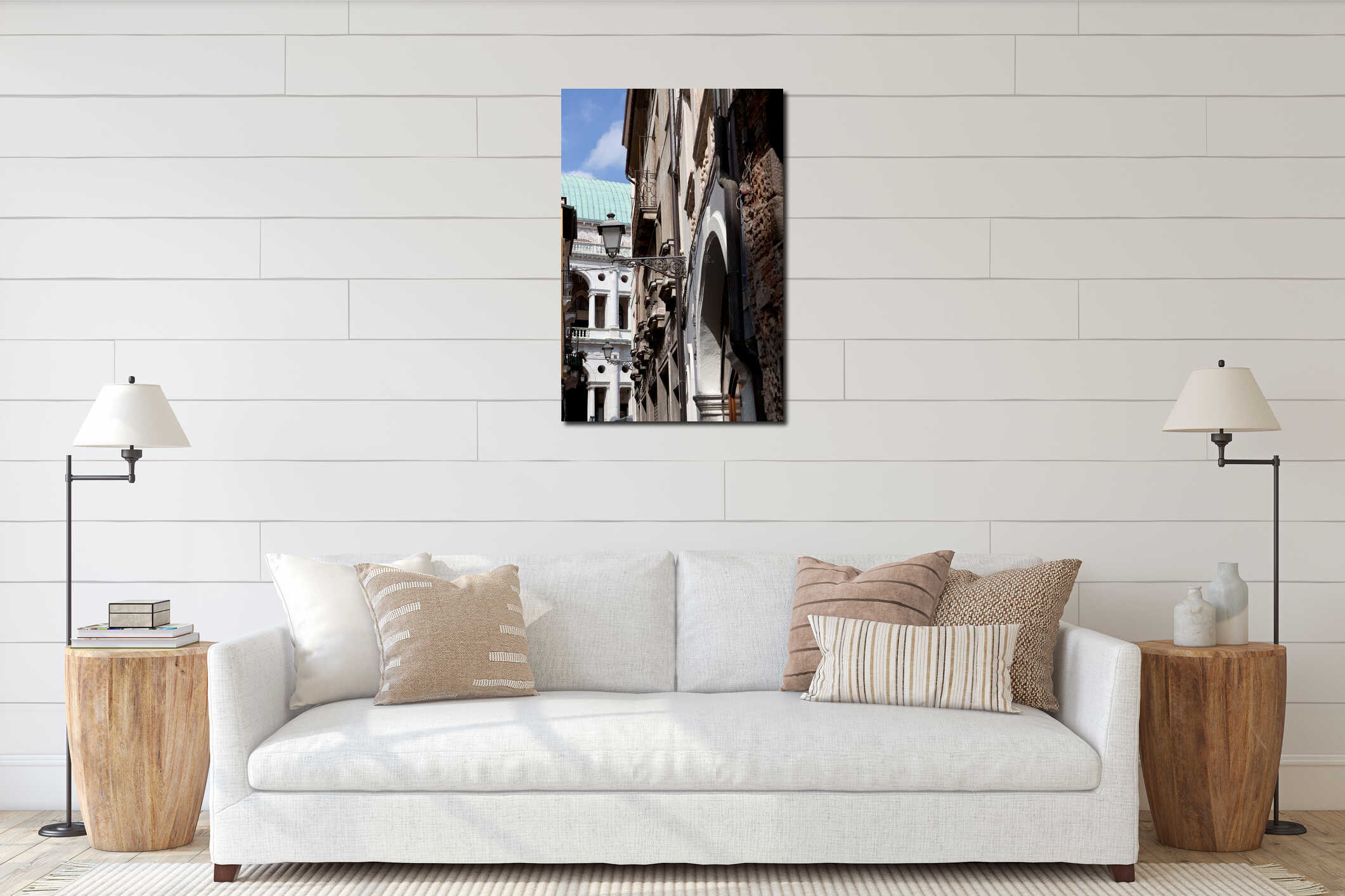 Random street, Vicenza, Veneto, Italy interior mockup