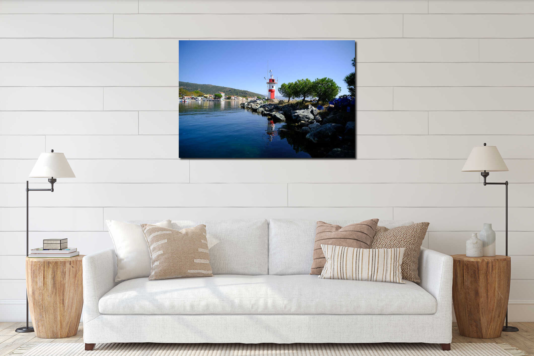 Lighthouse in Marmara Sea, Narli, Gemlik, Bursa, Turkey interior mockup