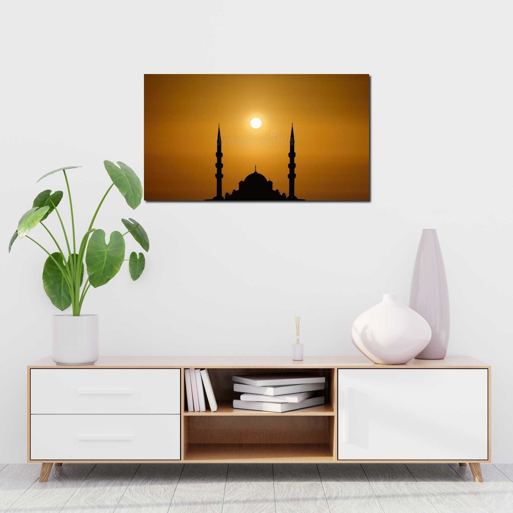 Canvas above sofa for size context