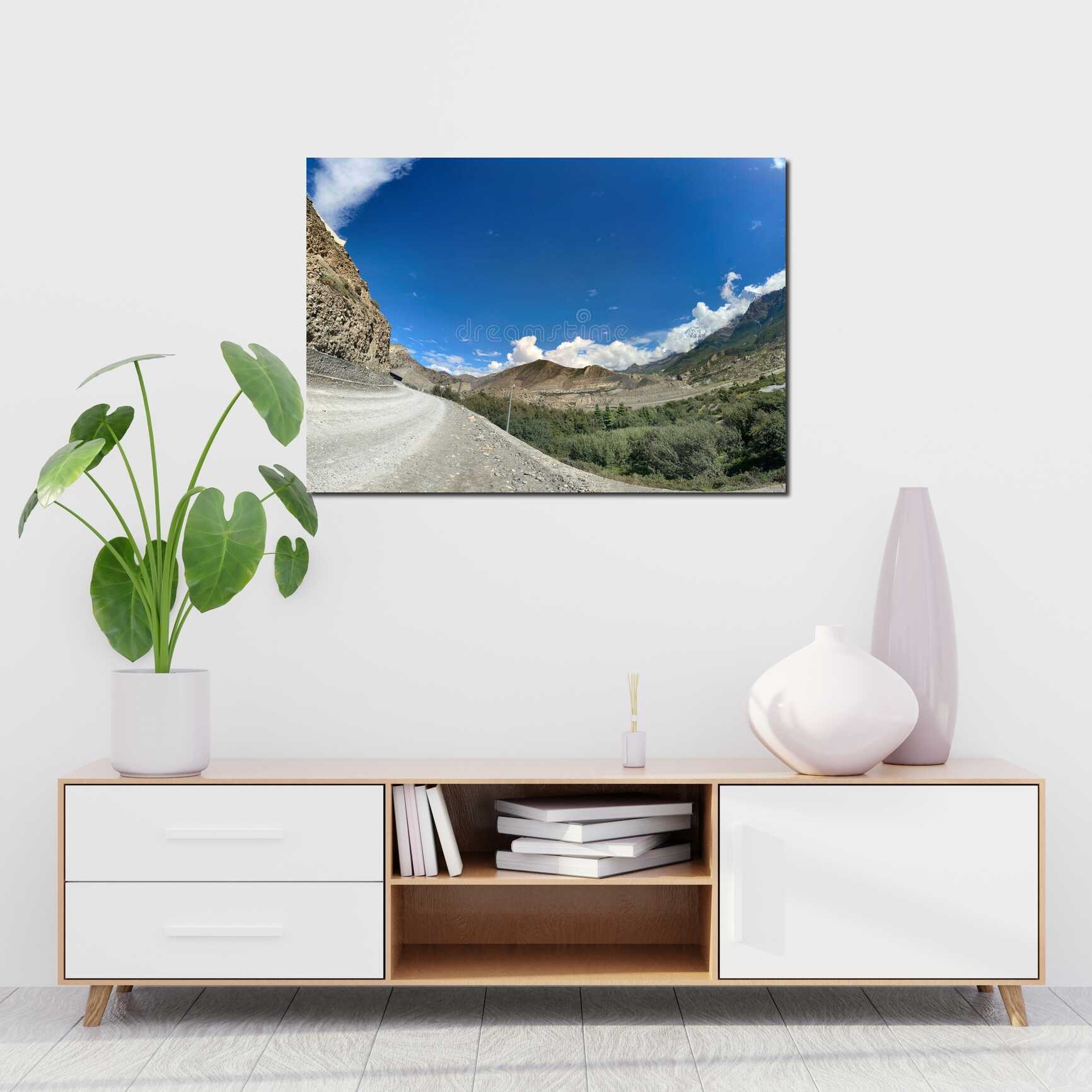 Canvas above sofa for size context