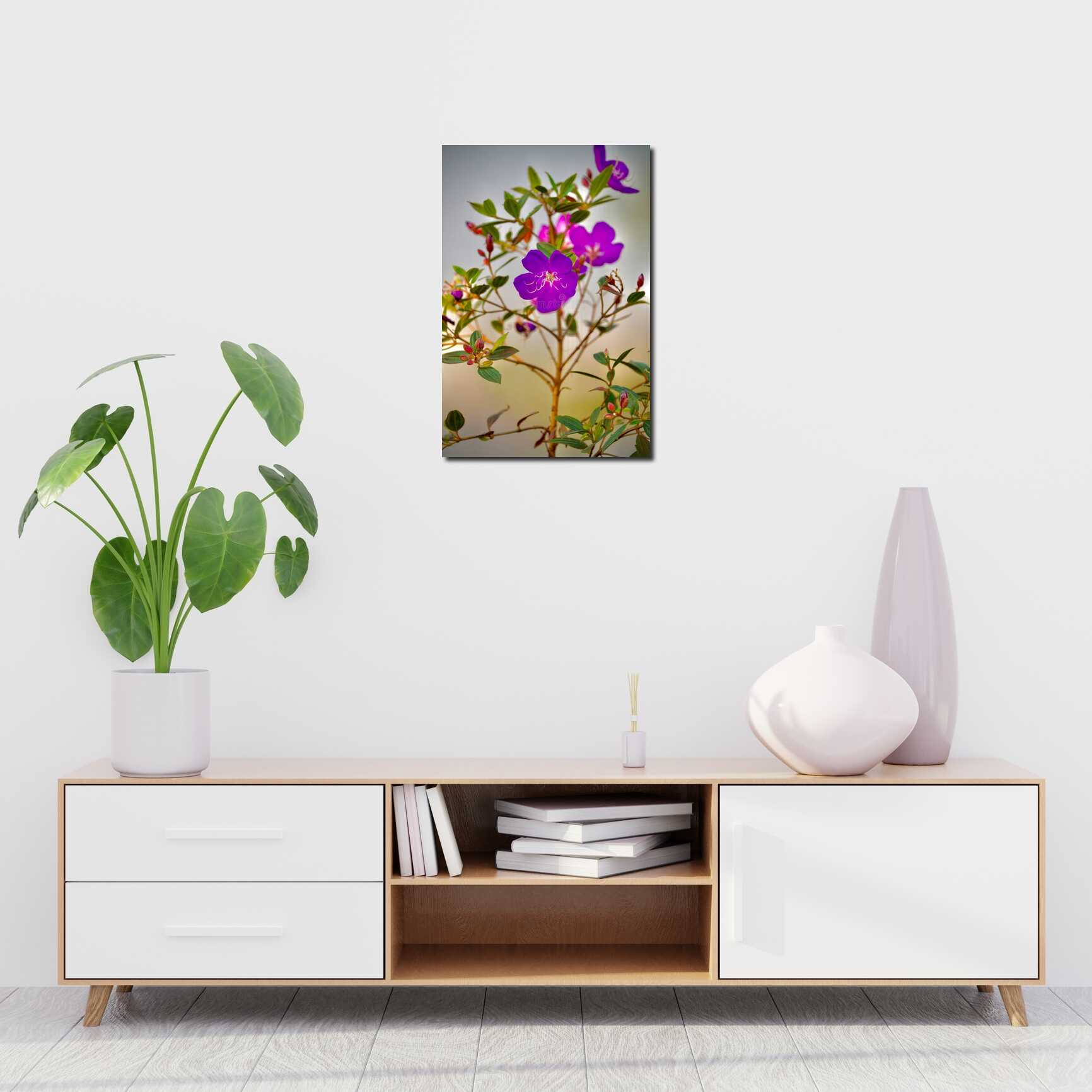 Canvas above sofa for size context