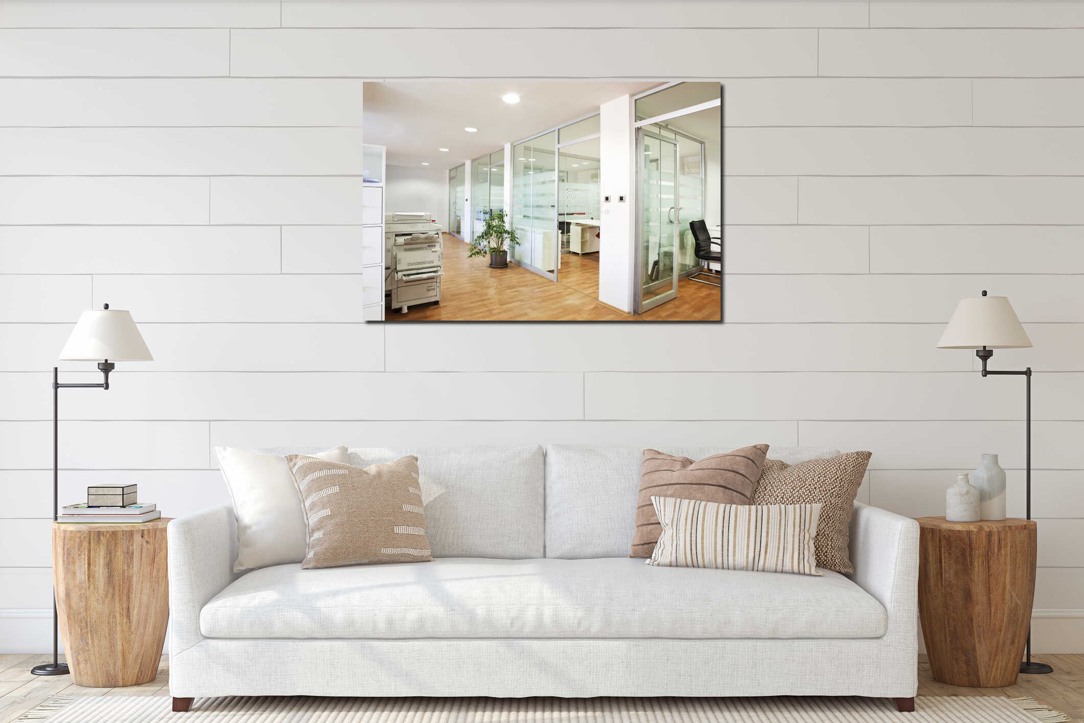 Canvas hanging interior mockup