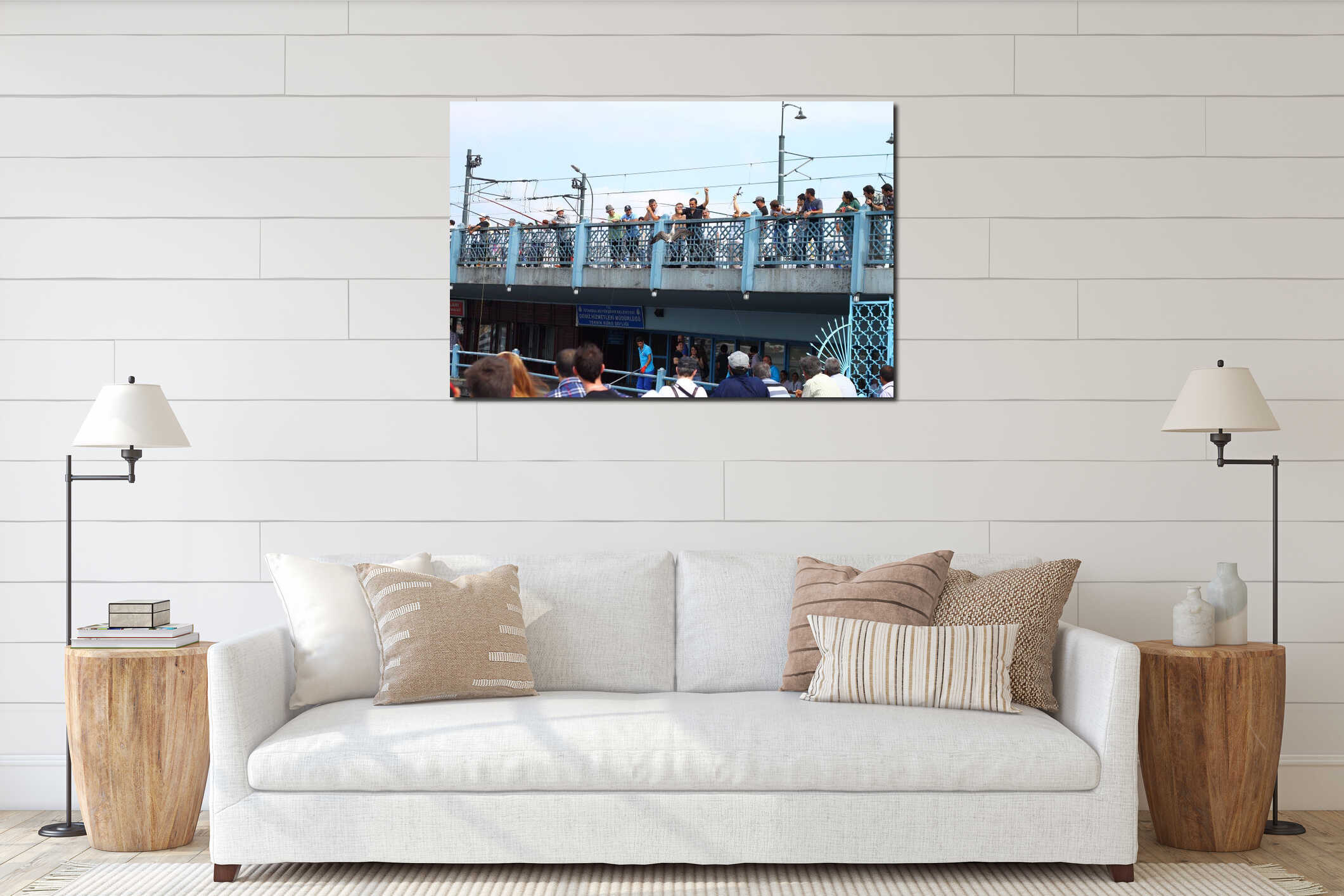 This time the seagull was hooked on the fishing line of the fishermen on the Galata Bridge. interior mockup